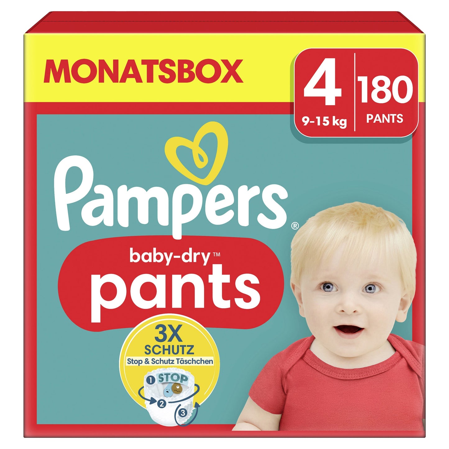 Pampers Windeln Baby Dry Pants 4 (9-15 kg) 180 St./Pack.