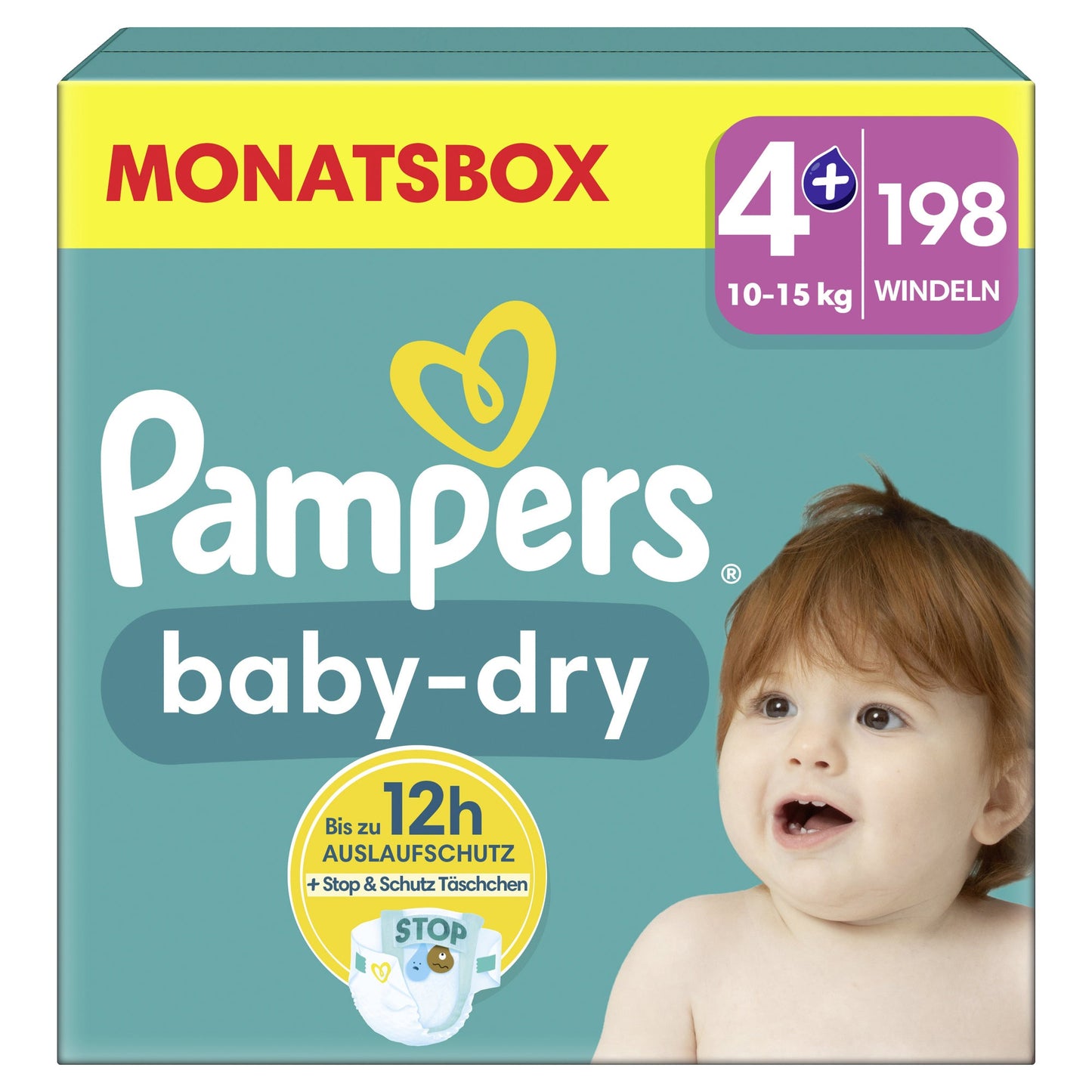Pampers Windeln Baby Dry 4+ (10-15 kg) 198 St./Pack.
