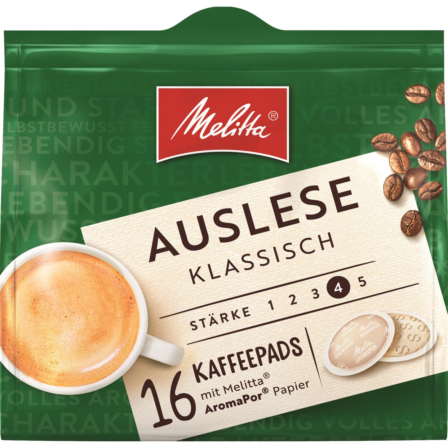 Melitta Kaffeepads Auslese Klassisch 16 x 7 g/Pack.