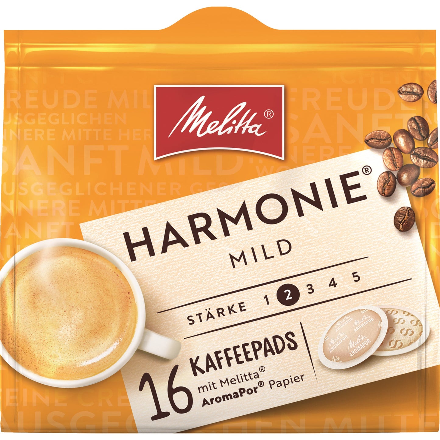 Melitta Kaffeepads Harmonie Mild 16 x 7 g/Pack.