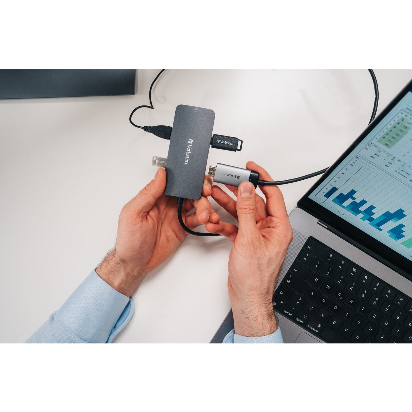 Verbatim USB-Hub CMH-05 USB-C grau/schwarz