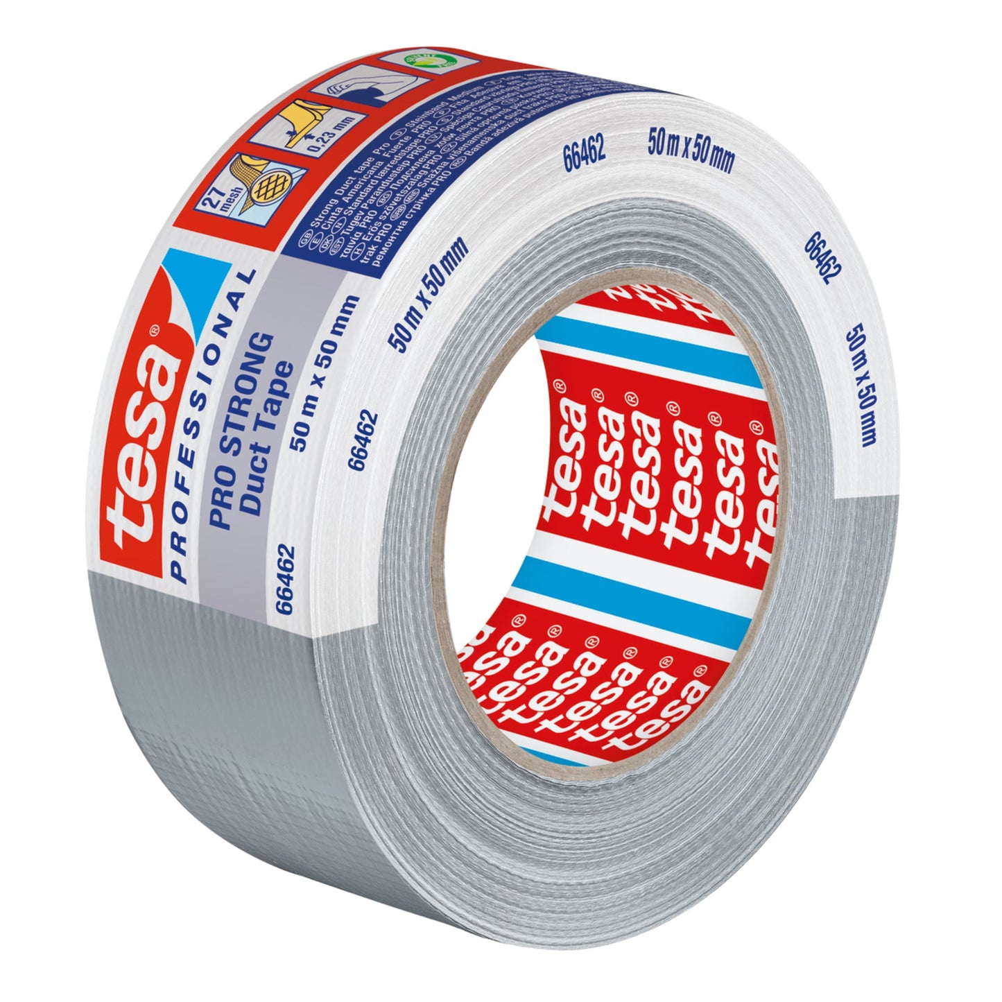 tesa® Gewebeband PRO STRONG Innenbereich, Außenbereich 50 mm x 50 m (B x L) grau