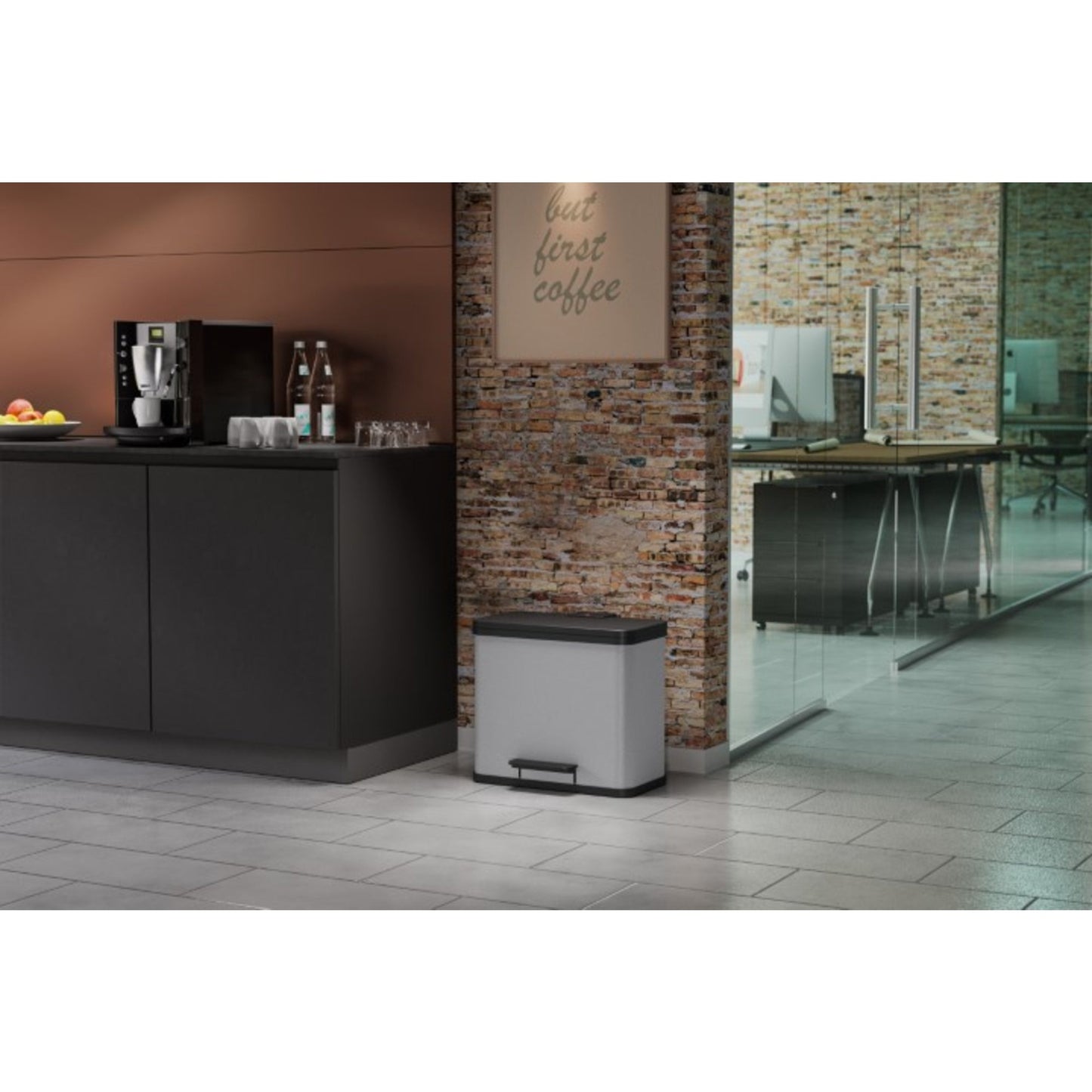 Hailo Tretabfalleimer Öko trio Plus L 47 x 43 x 34 cm (B x H x T) 3 x 9l Edelstahl edelstahl