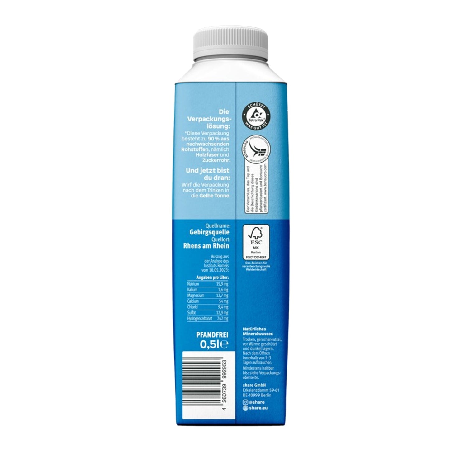 share Mineralwasser Still 12 x 0,5 l/Pack.
