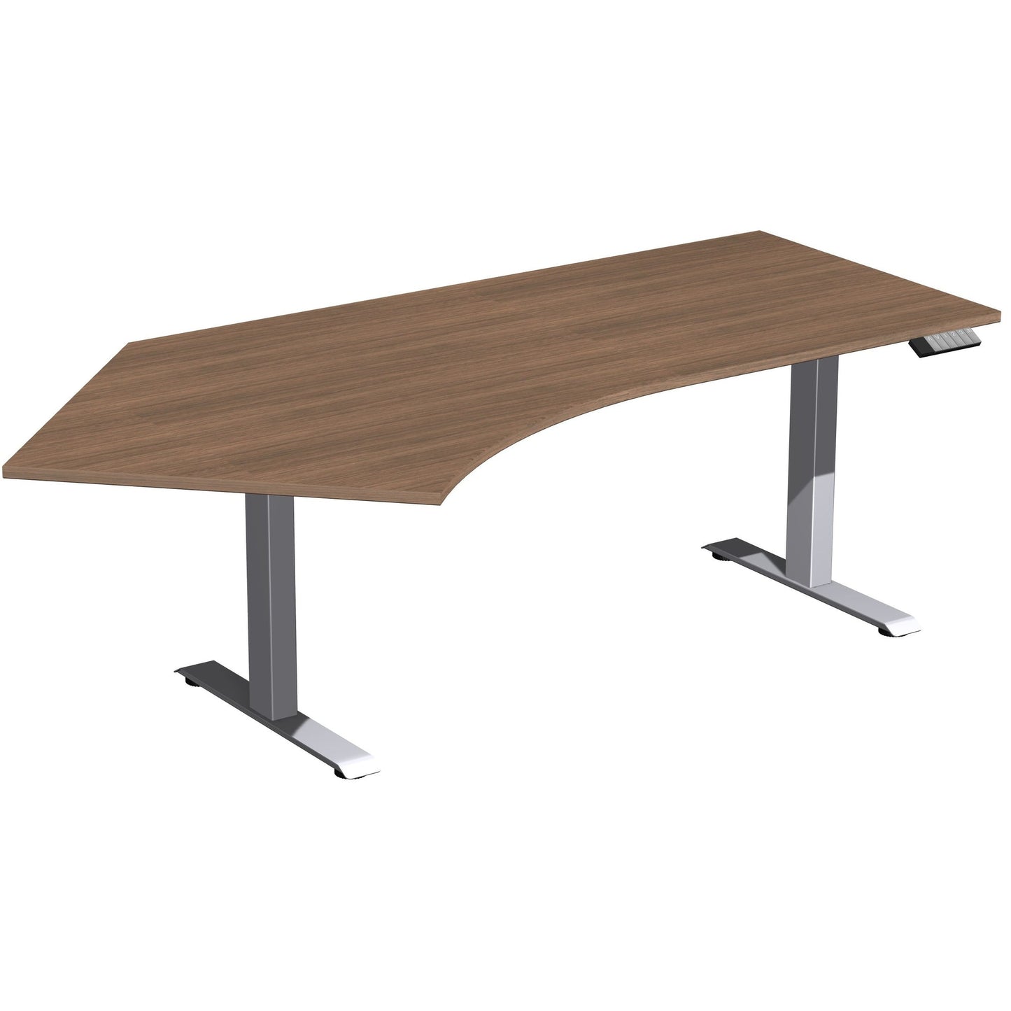 Geramöbel Schreibtisch Elevate Basic Maße: 2.166 x 730-1.230 x 1.130 mm (B x H x T) Dreischicht-Feinspan, melaminharzbeschichtet nussbaum