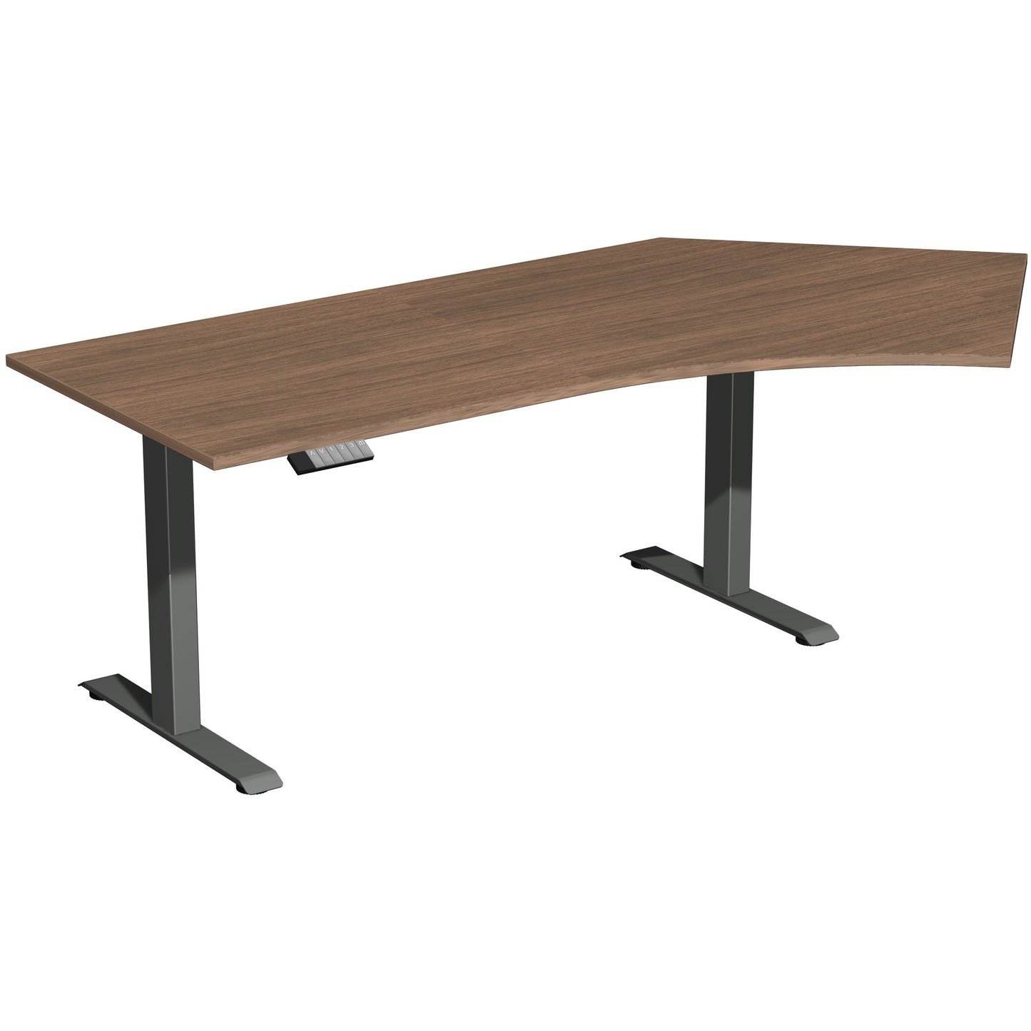 Geramöbel Schreibtisch Elevate Plus Maße: 2.166 x 630-1.280 x 1.130 mm (B x H x T) Dreischicht-Feinspan, melaminharzbeschichtet nussbaum