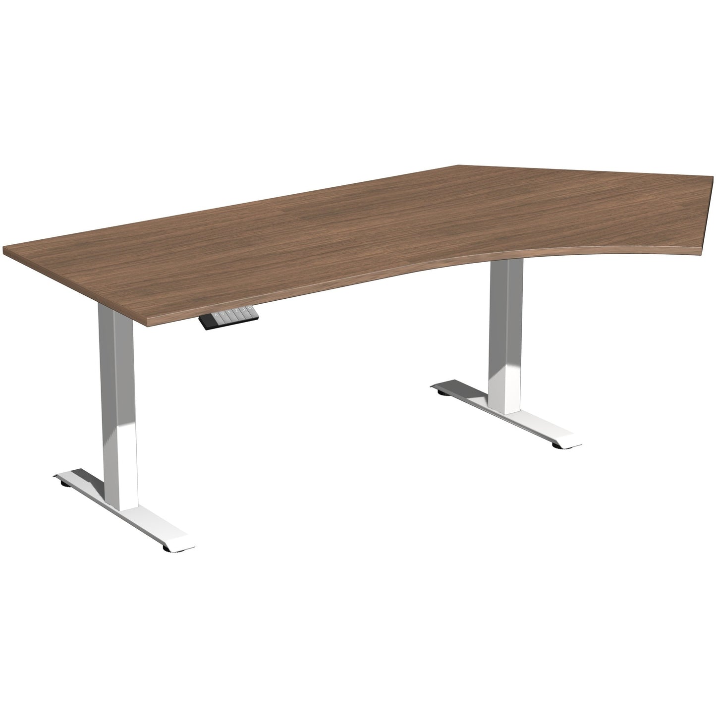 Geramöbel Schreibtisch Elevate Basic Maße: 2.166 x 730-1.230 x 1.130 mm (B x H x T) Dreischicht-Feinspan, melaminharzbeschichtet nussbaum