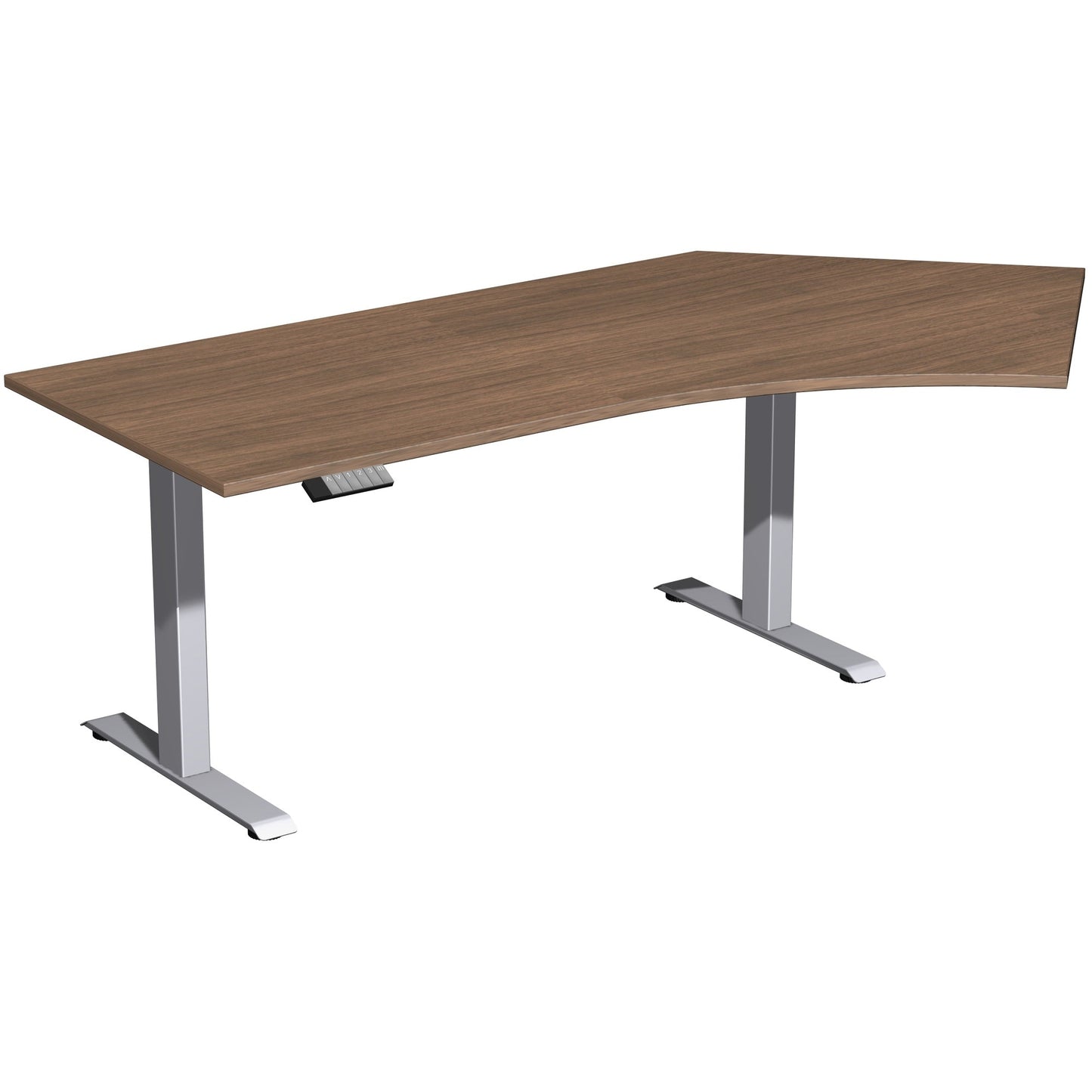 Geramöbel Schreibtisch Elevate Basic Maße: 2.166 x 730-1.230 x 1.130 mm (B x H x T) Dreischicht-Feinspan, melaminharzbeschichtet nussbaum