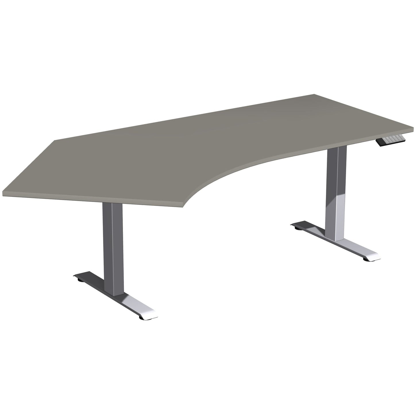 Geramöbel Schreibtisch Elevate Basic Maße: 2.166 x 730-1.230 x 1.130 mm (B x H x T) Dreischicht-Feinspan, melaminharzbeschichtet onyx
