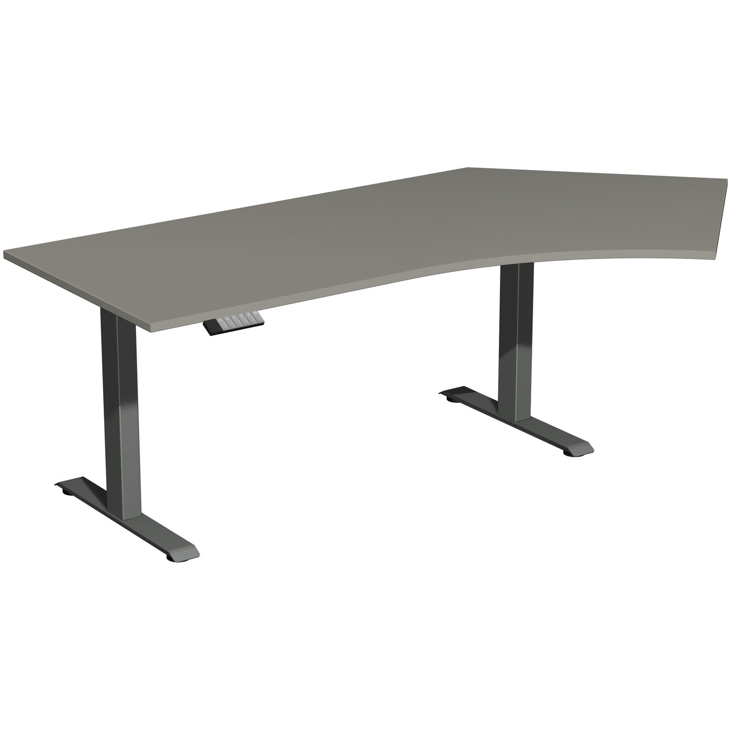 Geramöbel Schreibtisch Elevate Basic Maße: 2.166 x 730-1.230 x 1.130 mm (B x H x T) Dreischicht-Feinspan, melaminharzbeschichtet onyx