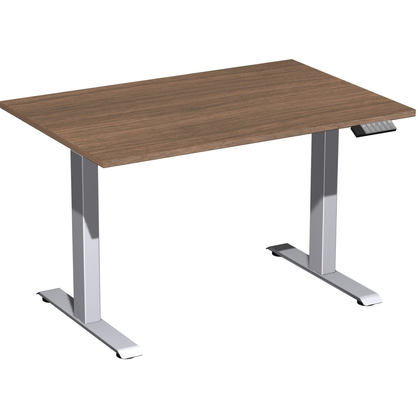 Geramöbel Schreibtisch Elevate Basic Maße: 1.200 x 730-1.230 x 800 mm (B x H x T) Dreischicht-Feinspan, melaminharzbeschichtet nussbaum