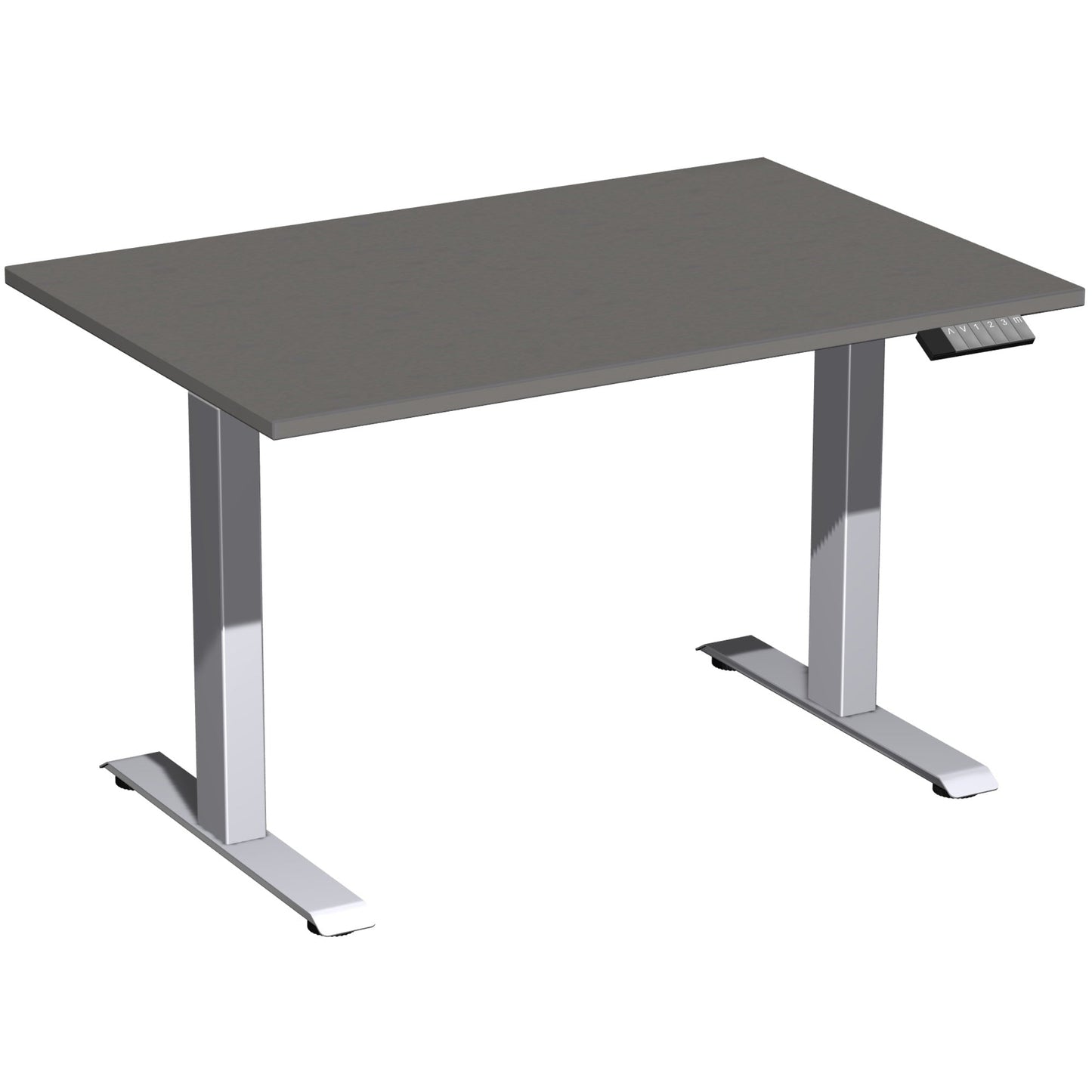 Geramöbel Schreibtisch Elevate Basic Maße: 1.200 x 730-1.230 x 800 mm (B x H x T) Dreischicht-Feinspan, melaminharzbeschichtet onyx