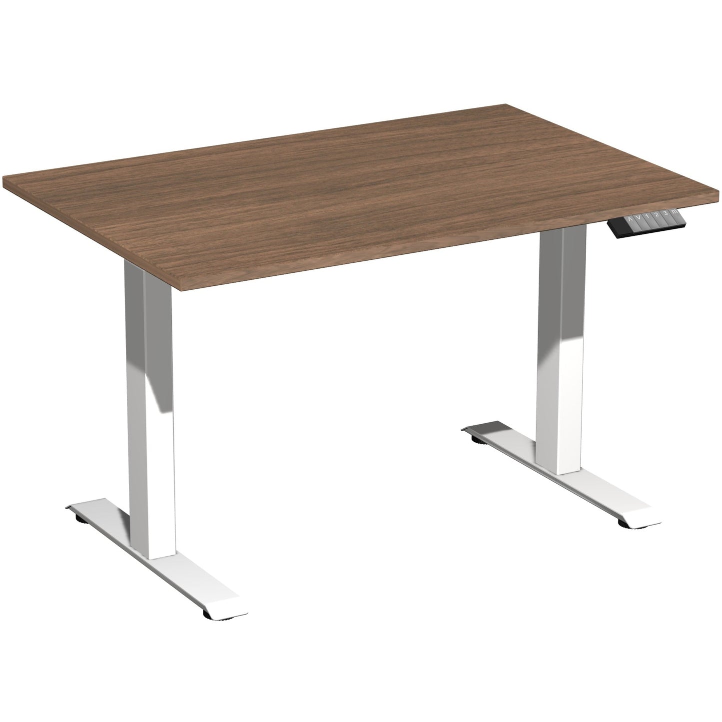 Geramöbel Schreibtisch Elevate Plus Maße: 1.200 x 630-1.280 x 800 mm (B x H x T) Dreischicht-Feinspan, melaminharzbeschichtet nussbaum