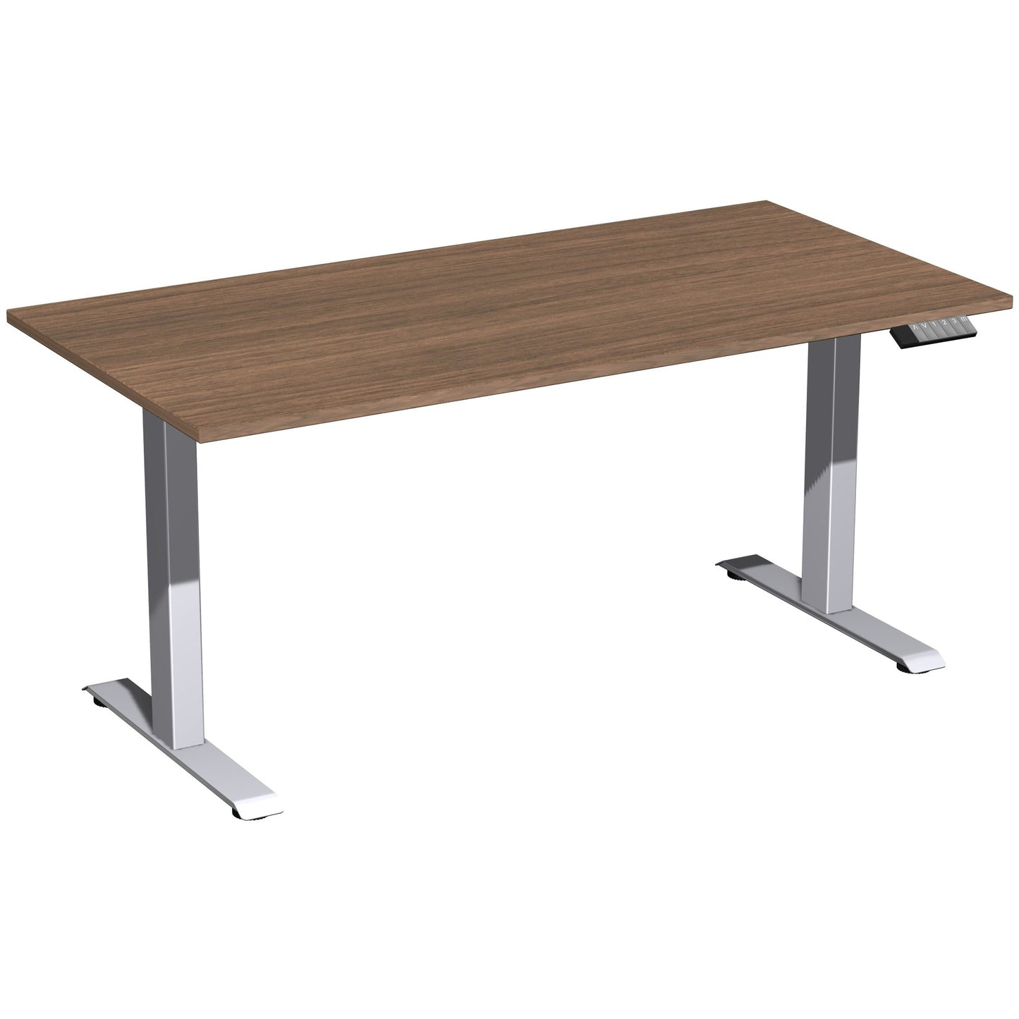 Geramöbel Schreibtisch Elevate Basic Maße: 1.600 x 730-1.230 x 800 mm (B x H x T) Dreischicht-Feinspan, melaminharzbeschichtet nussbaum