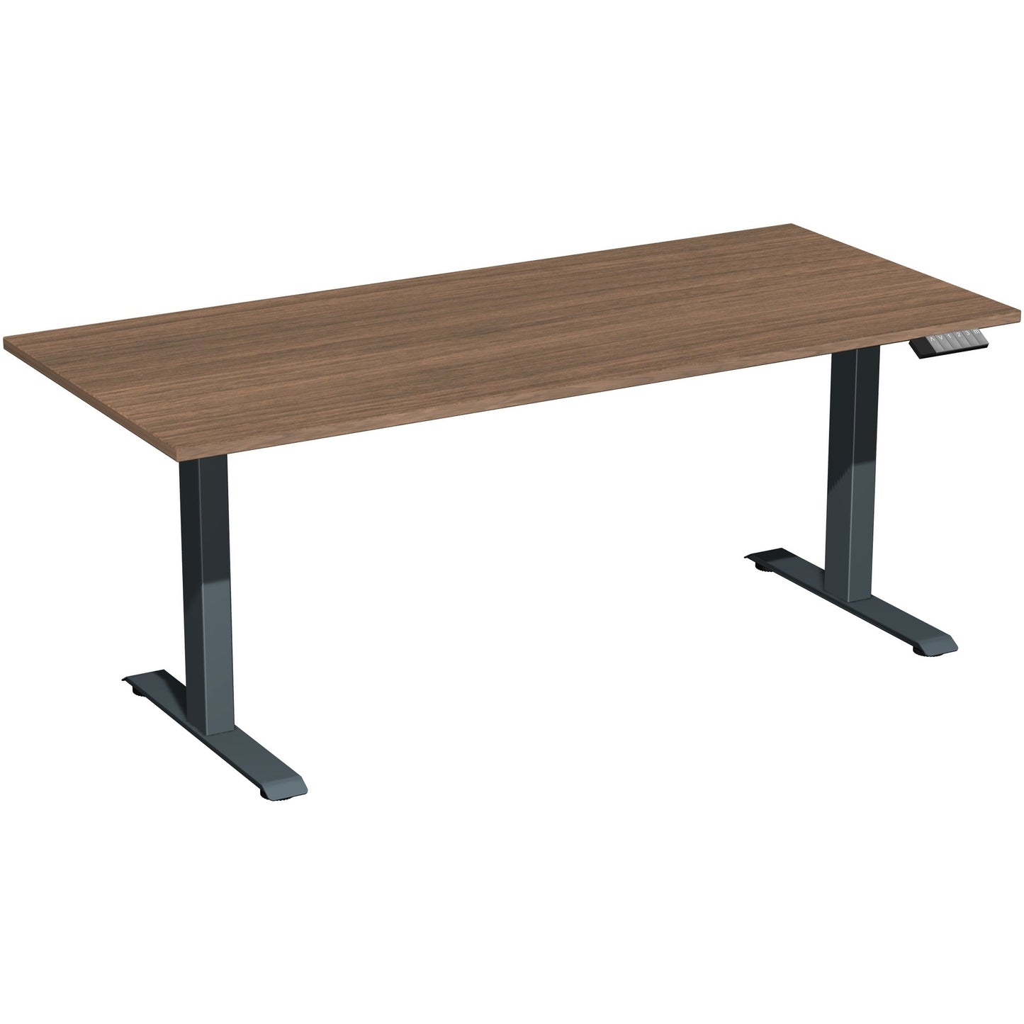 Geramöbel Schreibtisch Elevate Plus Maße: 1.800 x 630-1.280 x 800 mm (B x H x T) Dreischicht-Feinspan, melaminharzbeschichtet nussbaum