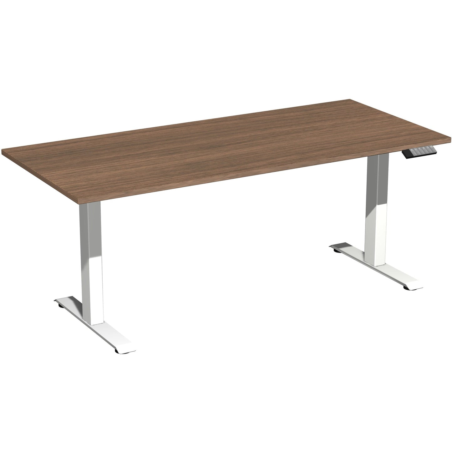 Geramöbel Schreibtisch Elevate Basic Maße: 1.800 x 730-1.230 x 800 mm (B x H x T) Dreischicht-Feinspan, melaminharzbeschichtet nussbaum