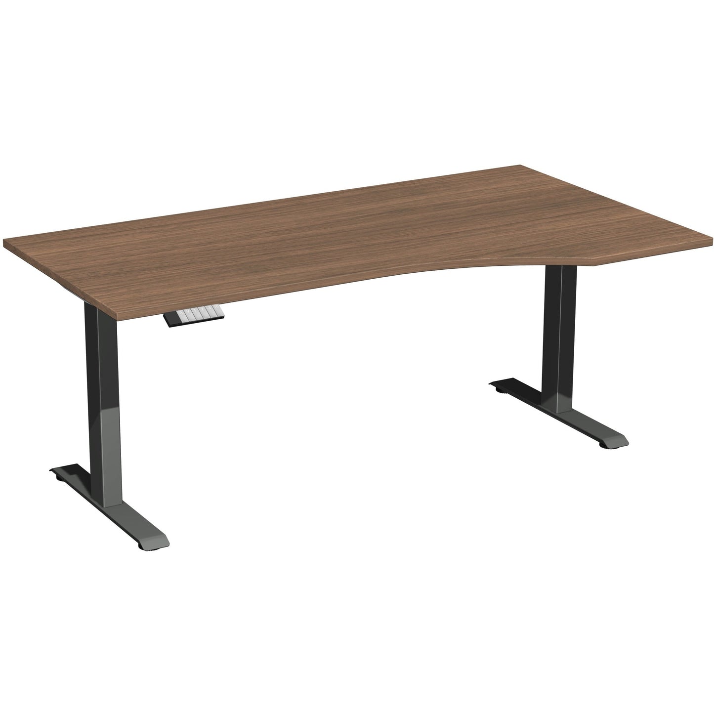 Geramöbel Schreibtisch Elevate Plus Maße: 1.800 x 630-1.280 x 1.000 mm (B x H x T) Dreischicht-Feinspan, melaminharzbeschichtet nussbaum