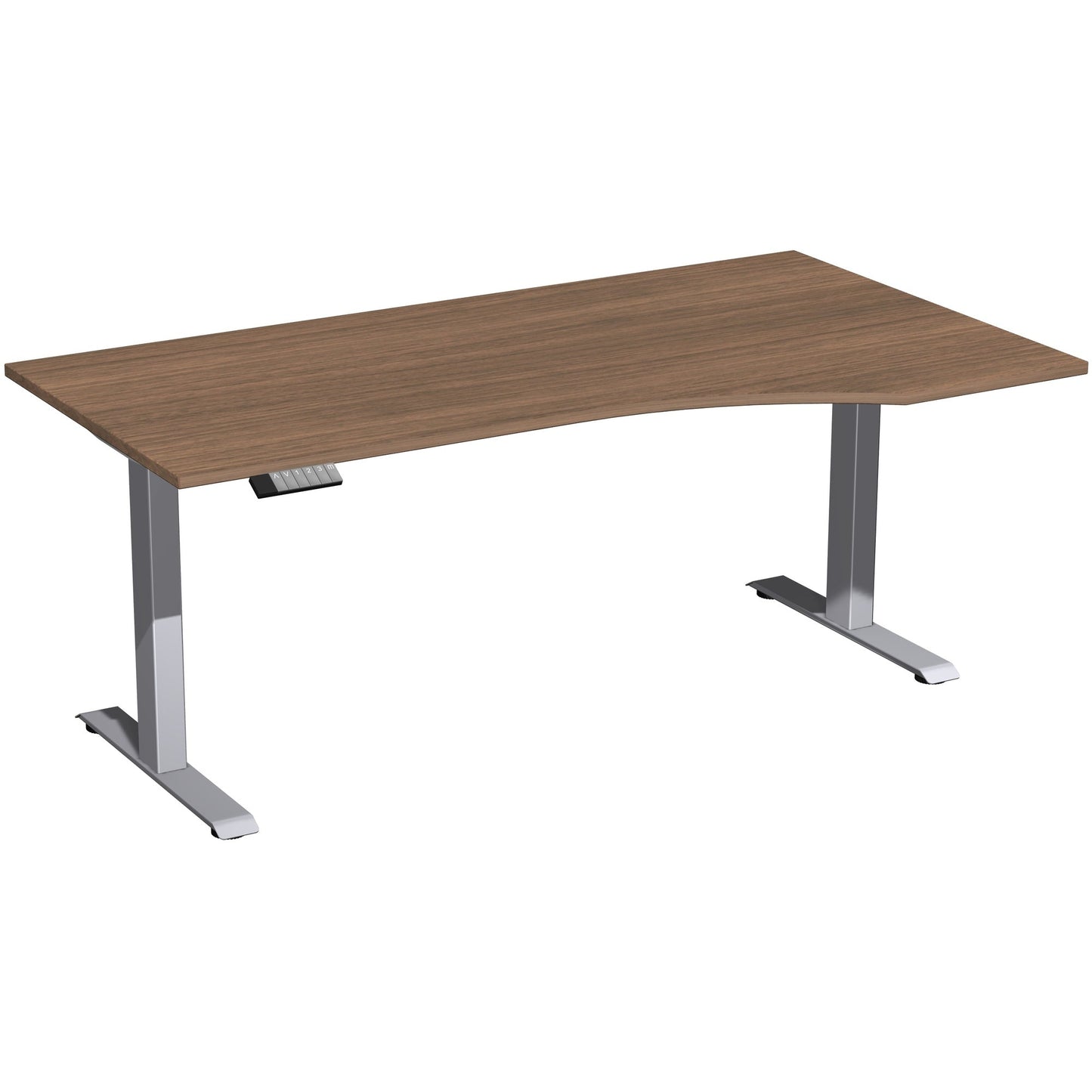 Geramöbel Schreibtisch Elevate Plus Maße: 1.800 x 630-1.280 x 1.000 mm (B x H x T) Dreischicht-Feinspan, melaminharzbeschichtet nussbaum