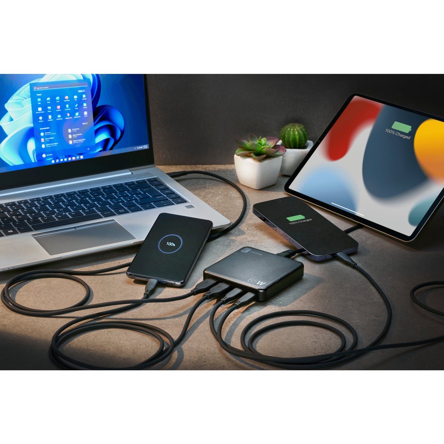 cellularline Ladegerät Kommunikationstechnik Multipower Desk 65W schwarz