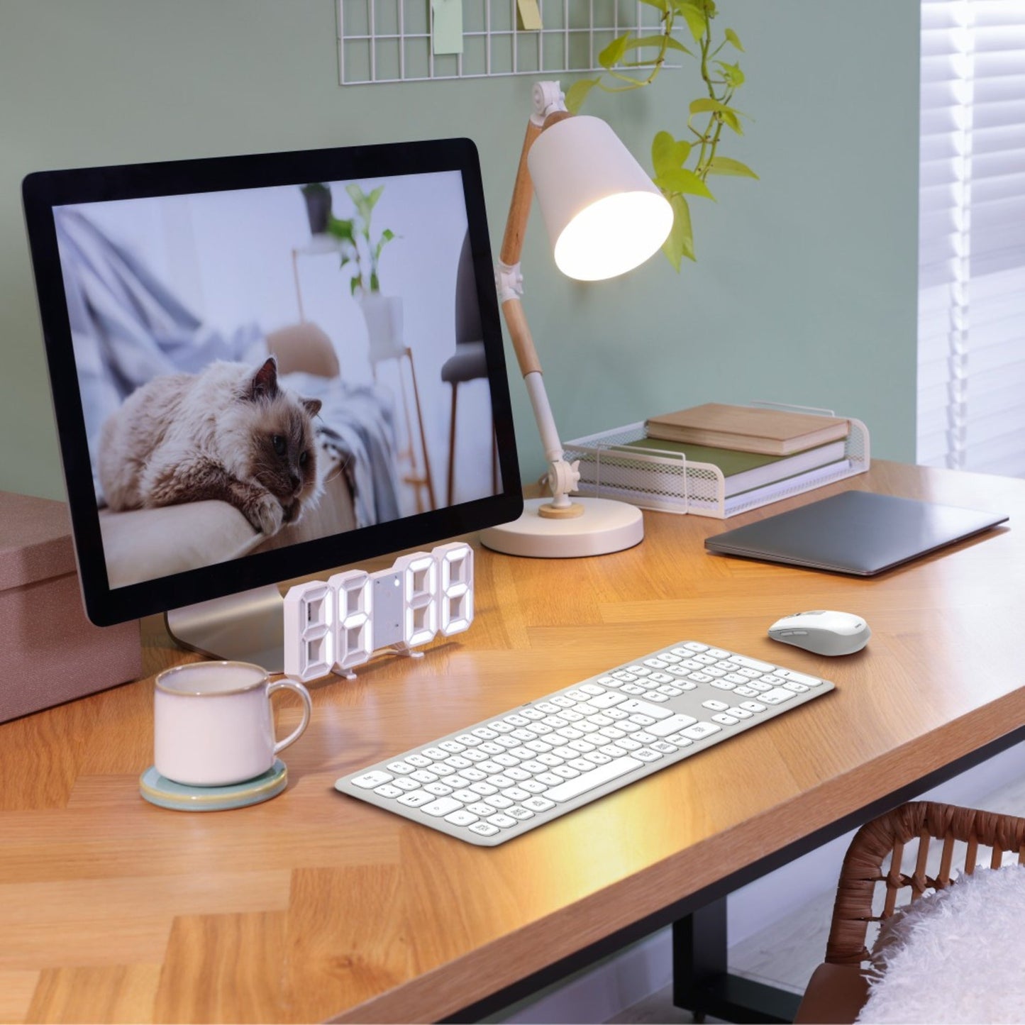 Hama Tastatur-Maus-Set WKM-550 QWERTZ Windows® 10, Mac universell USB-A 10m inkl. USB-A-Empfänger grau/weiß