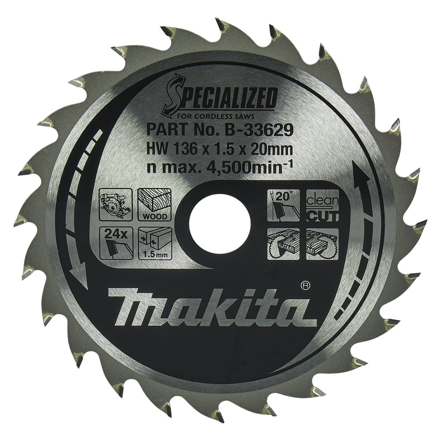 Makita® Sägeblatt SPECIALIZED Handkreissäge 136 x 20 x 1,5 mm (B x H x T)