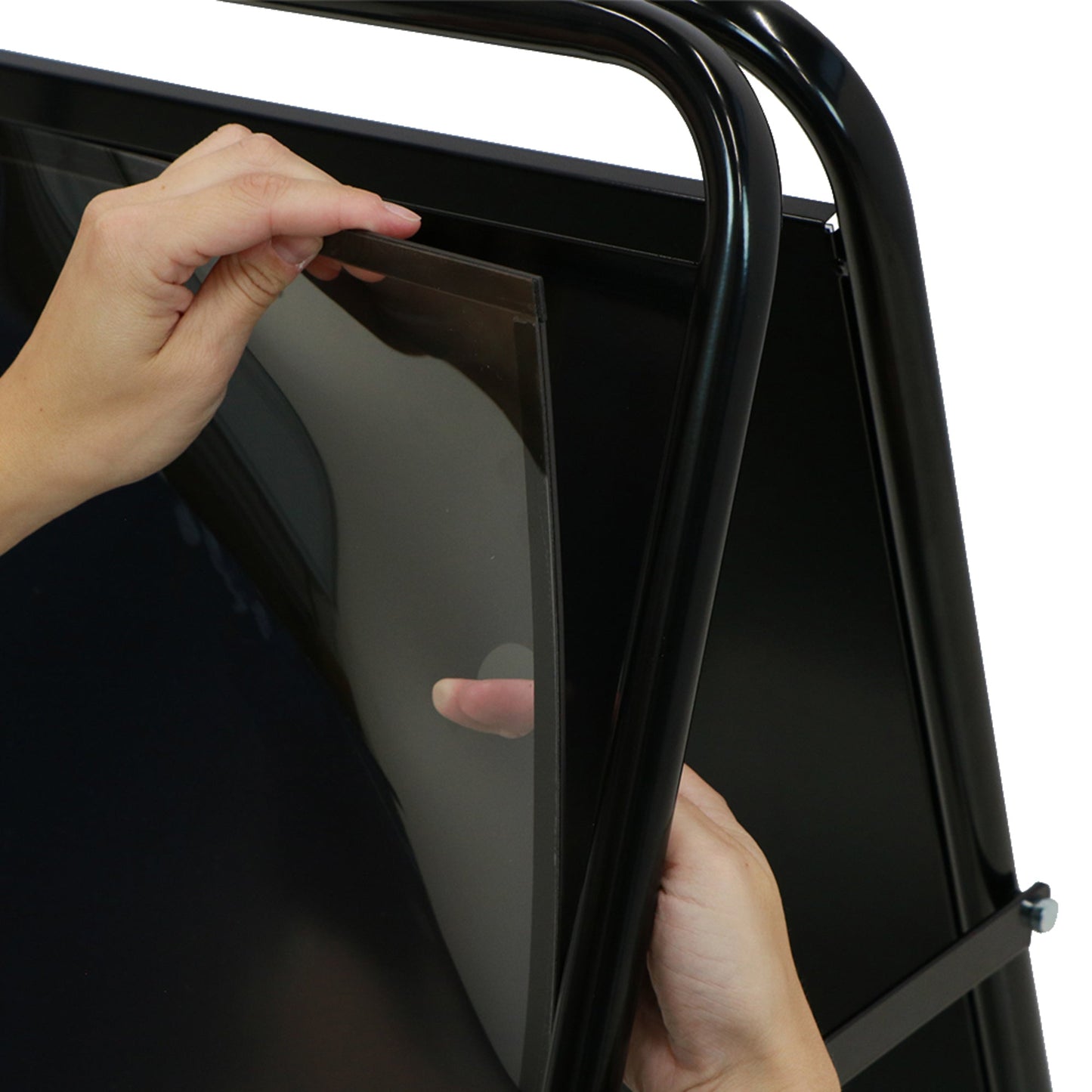Showdown® Displays Kundenstopper Elegant 57,5 x 96,5 x 64 cm (B x H x T) Stahl schwarz