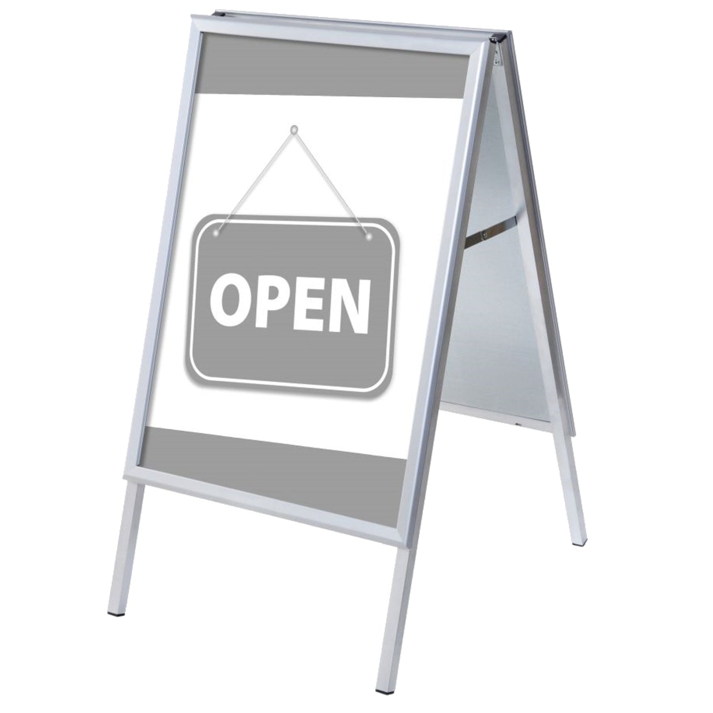 Showdown® Displays Kundenstopper 63,9 x 109,4 x 74,4 cm (B x H x T) DIN A1 Aluminium silber