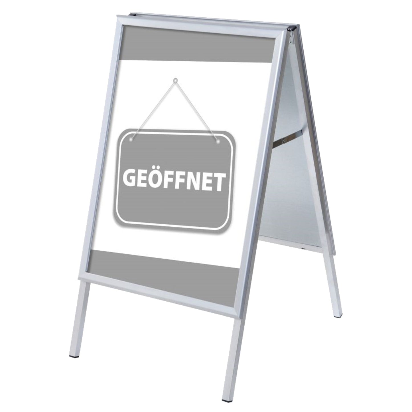Showdown® Displays Kundenstopper 63,9 x 109,4 x 74,4 cm (B x H x T) DIN A1 Aluminium silber