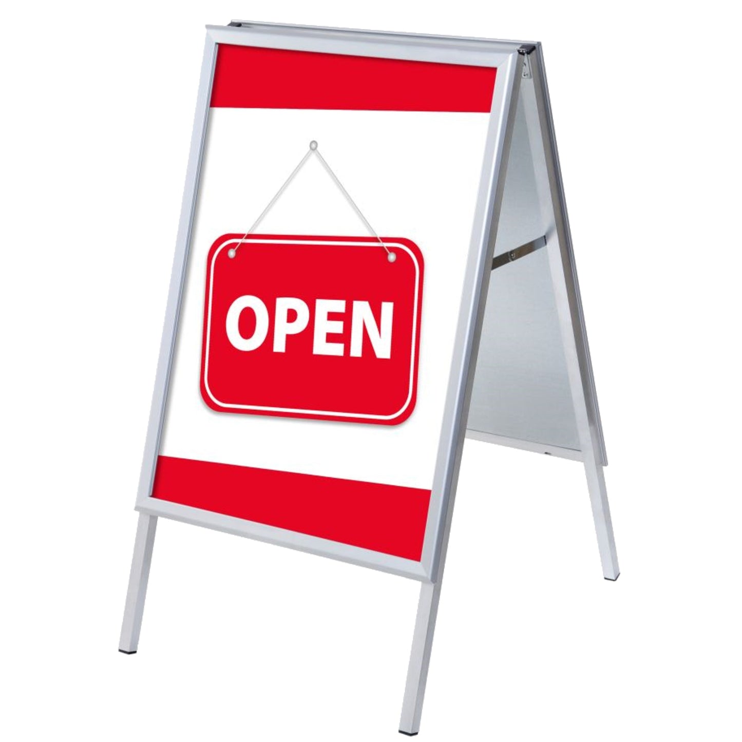 Showdown® Displays Kundenstopper 63,9 x 109,4 x 74,4 cm (B x H x T) DIN A1 Aluminium silber
