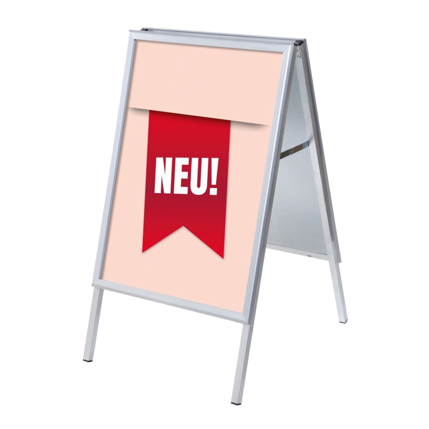 Showdown® Displays Kundenstopper 63,9 x 109,4 x 74,4 cm (B x H x T) DIN A1 Aluminium silber