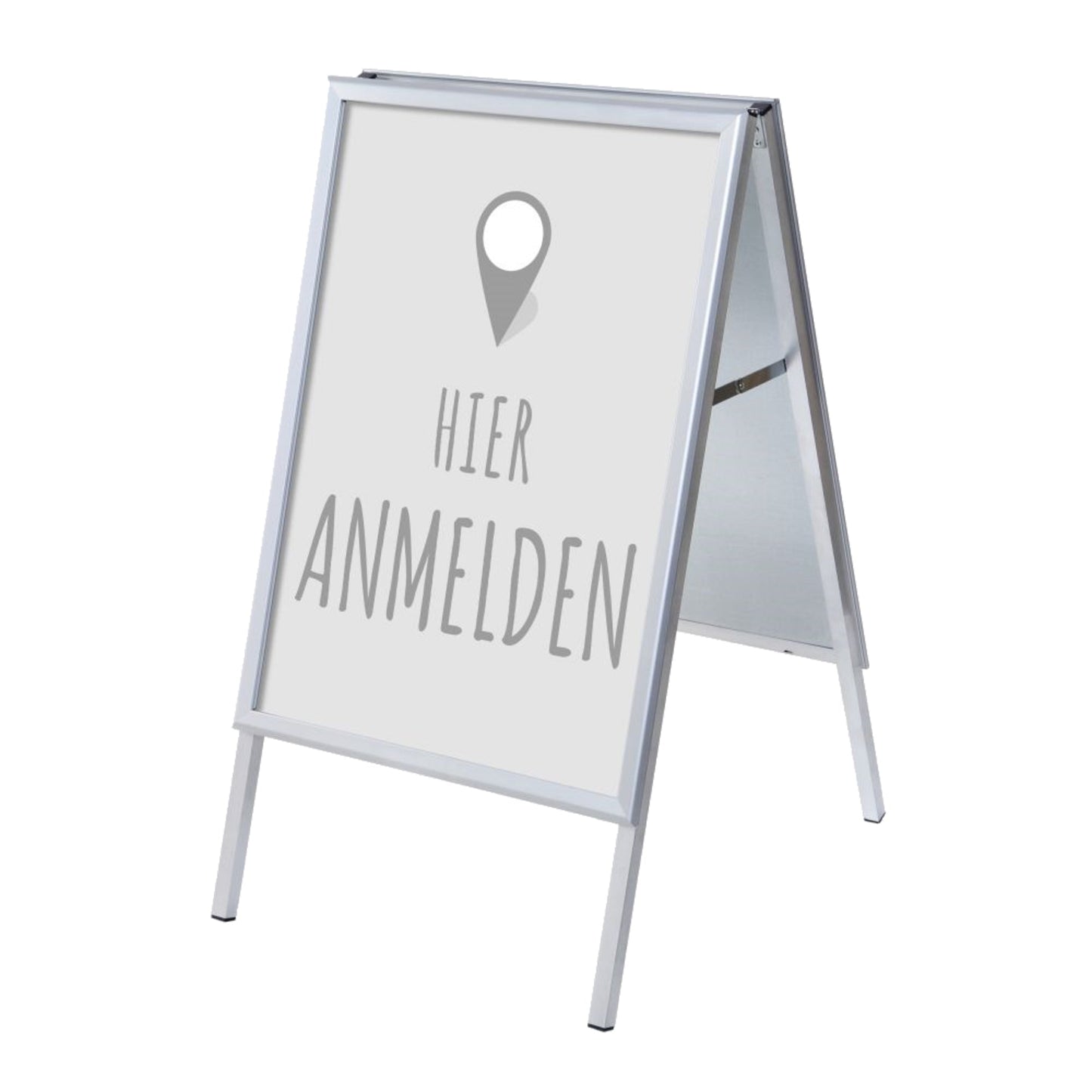 Showdown® Displays Kundenstopper 63,9 x 109,4 x 74,4 cm (B x H x T) DIN A1 Aluminium silber