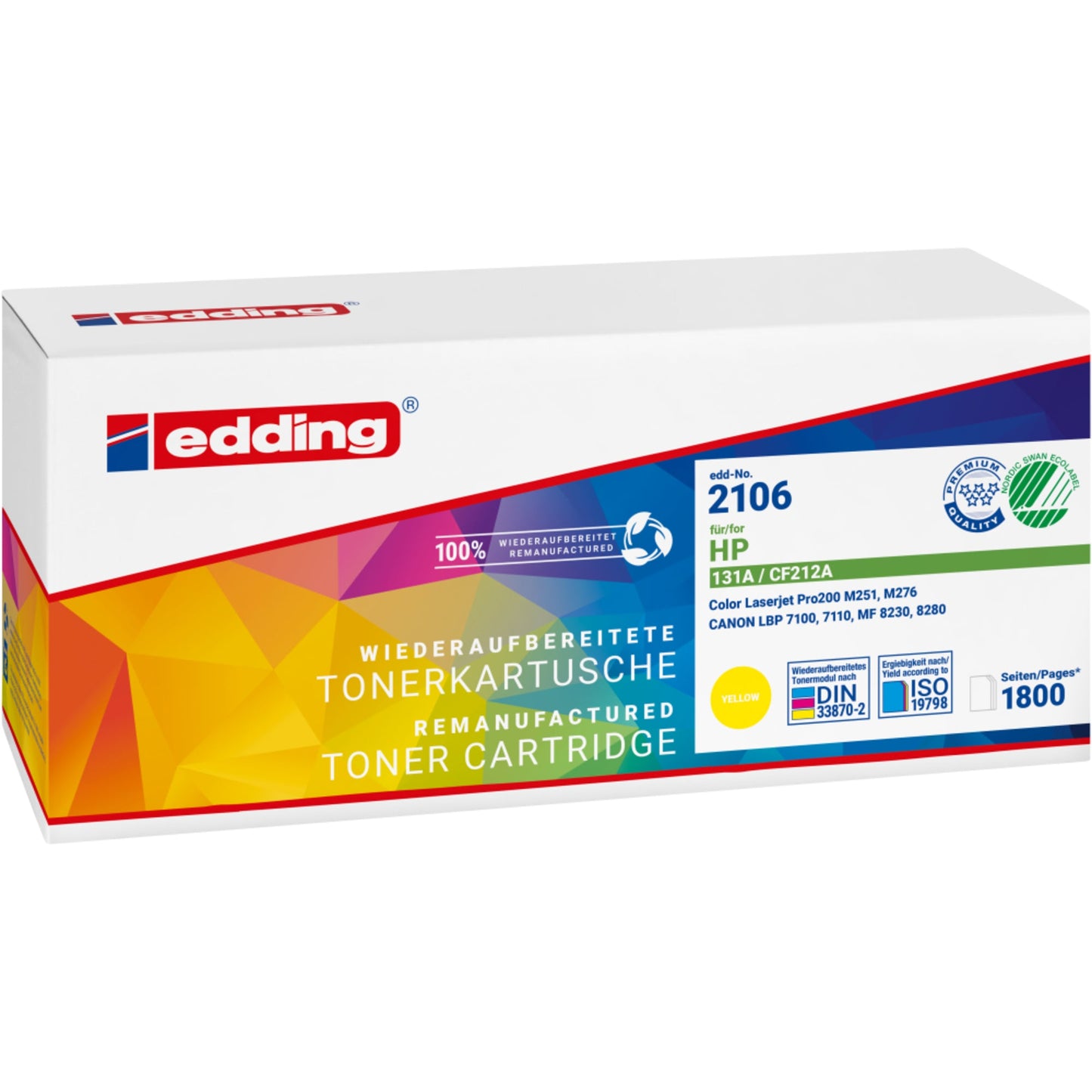 edding Toner kein Originalzubehör Kompatibel mit: HP 131A EDD-2106 ca. 1.800 Seiten gelb