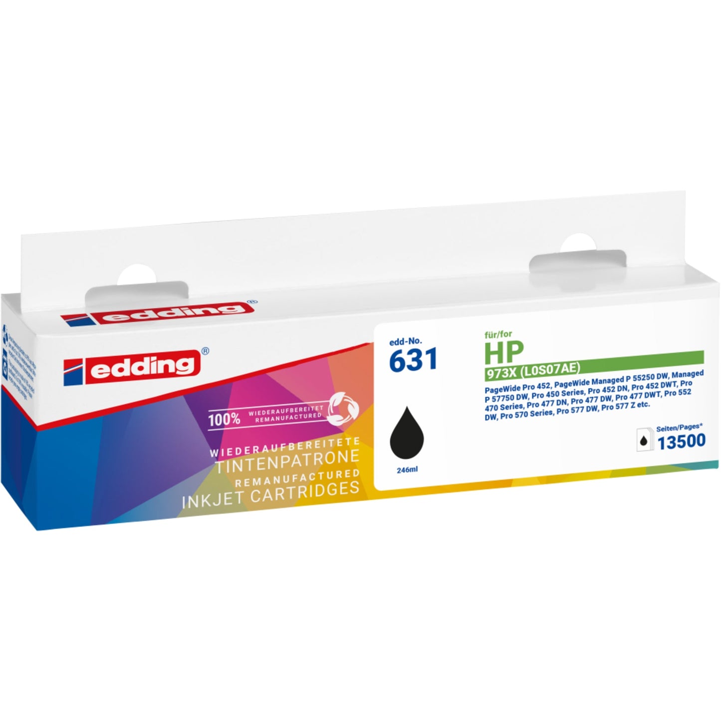 edding Tintenpatrone kein Originalzubehör Kompatibel mit: HP 973X EDD-631 ca. 13.500 Seiten schwarz 246ml