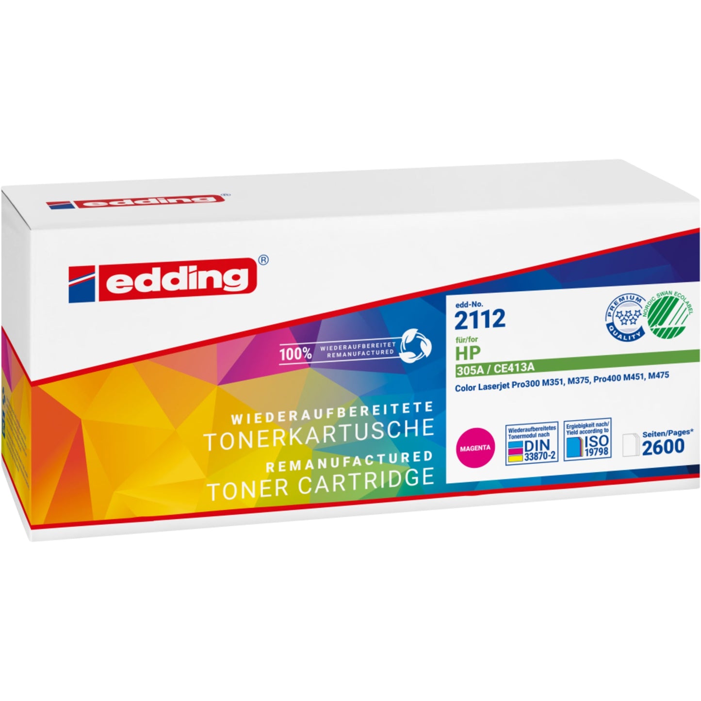 edding Toner kein Originalzubehör Kompatibel mit: HP 305A EDD-2112 ca. 2.600 Seiten magenta