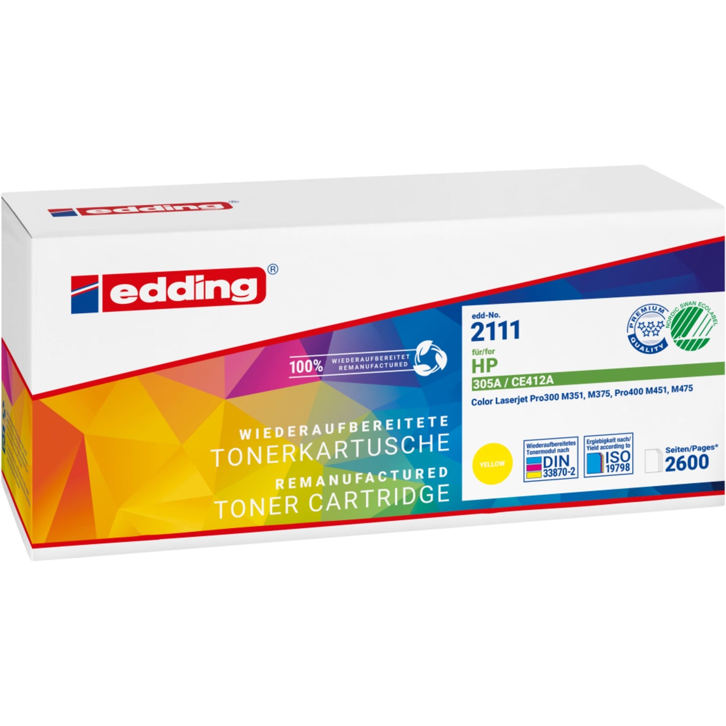 edding Toner kein Originalzubehör Kompatibel mit: HP 305A EDD-2111 ca. 2.600 Seiten gelb
