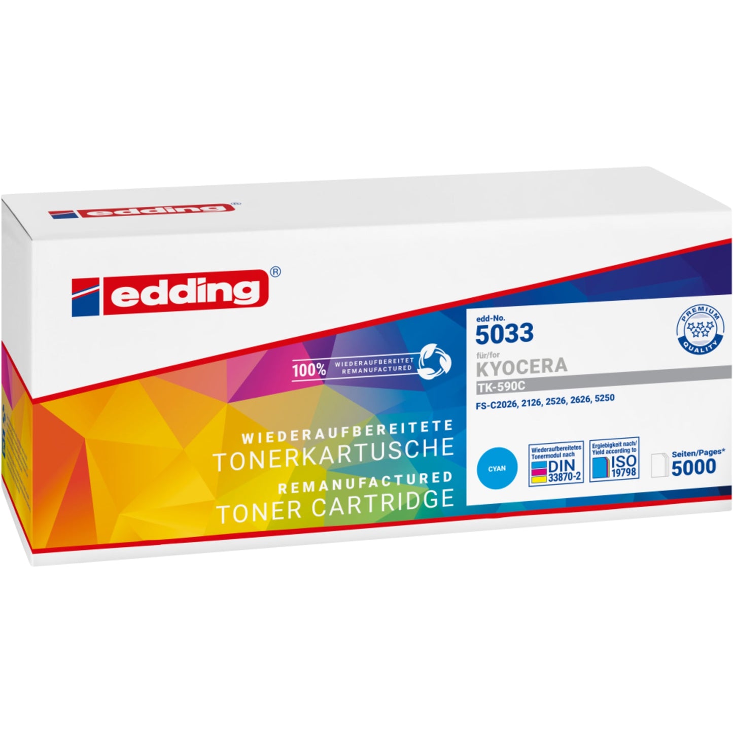 edding Toner kein Originalzubehör Kompatibel mit: KYOCERA TK-590C EDD-5033 ca. 5.000 Seiten cyan