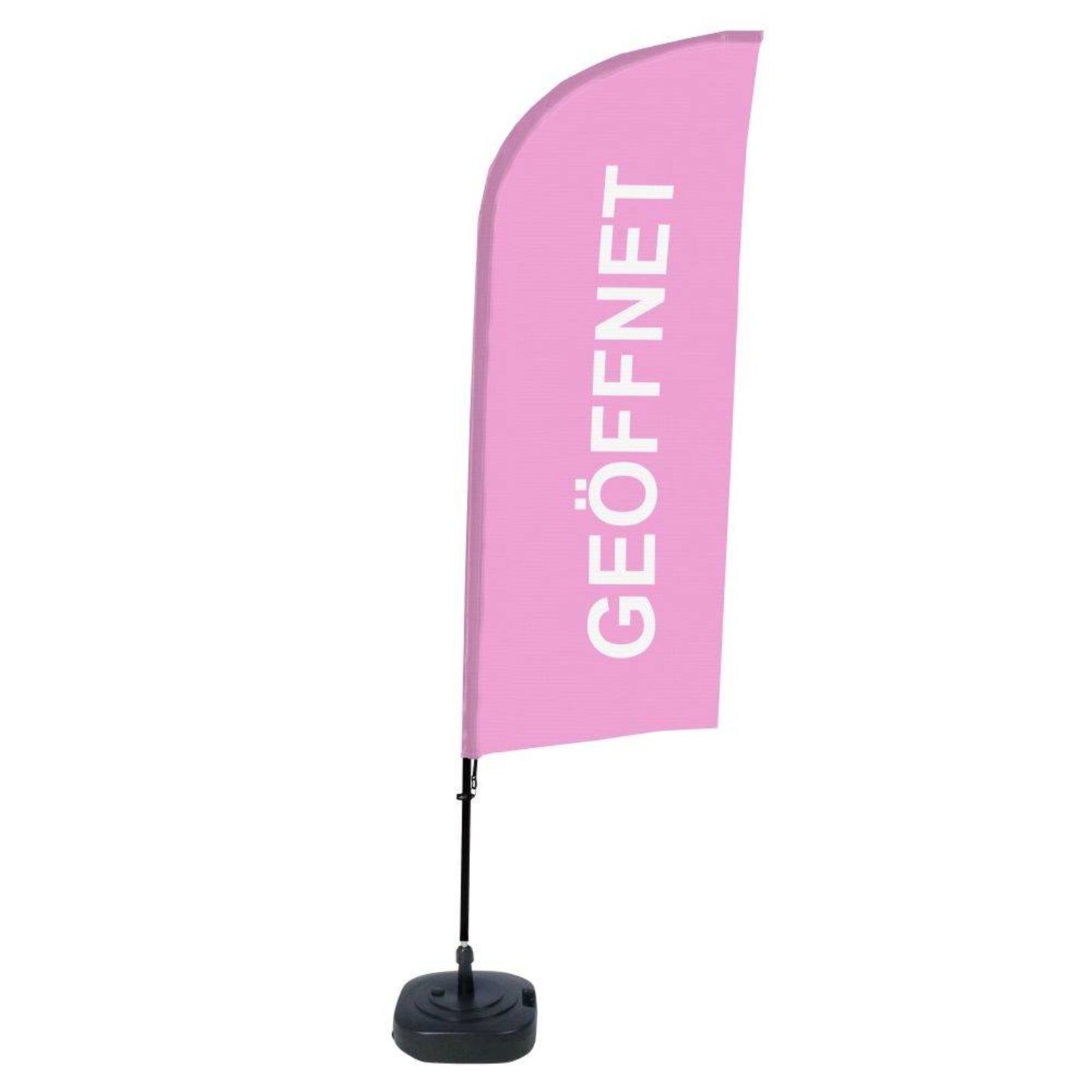 Showdown® Displays Werbesegel 110,5 x 330 x 48 cm (B x H x T) mit Aufdruck 100 % Polyester rosa