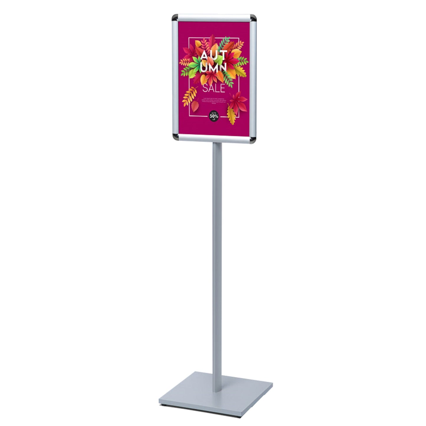 Showdown® Displays Infodisplay Design Standard 33 x 146,5 x 33 cm (B x H x T) DIN A3 silber