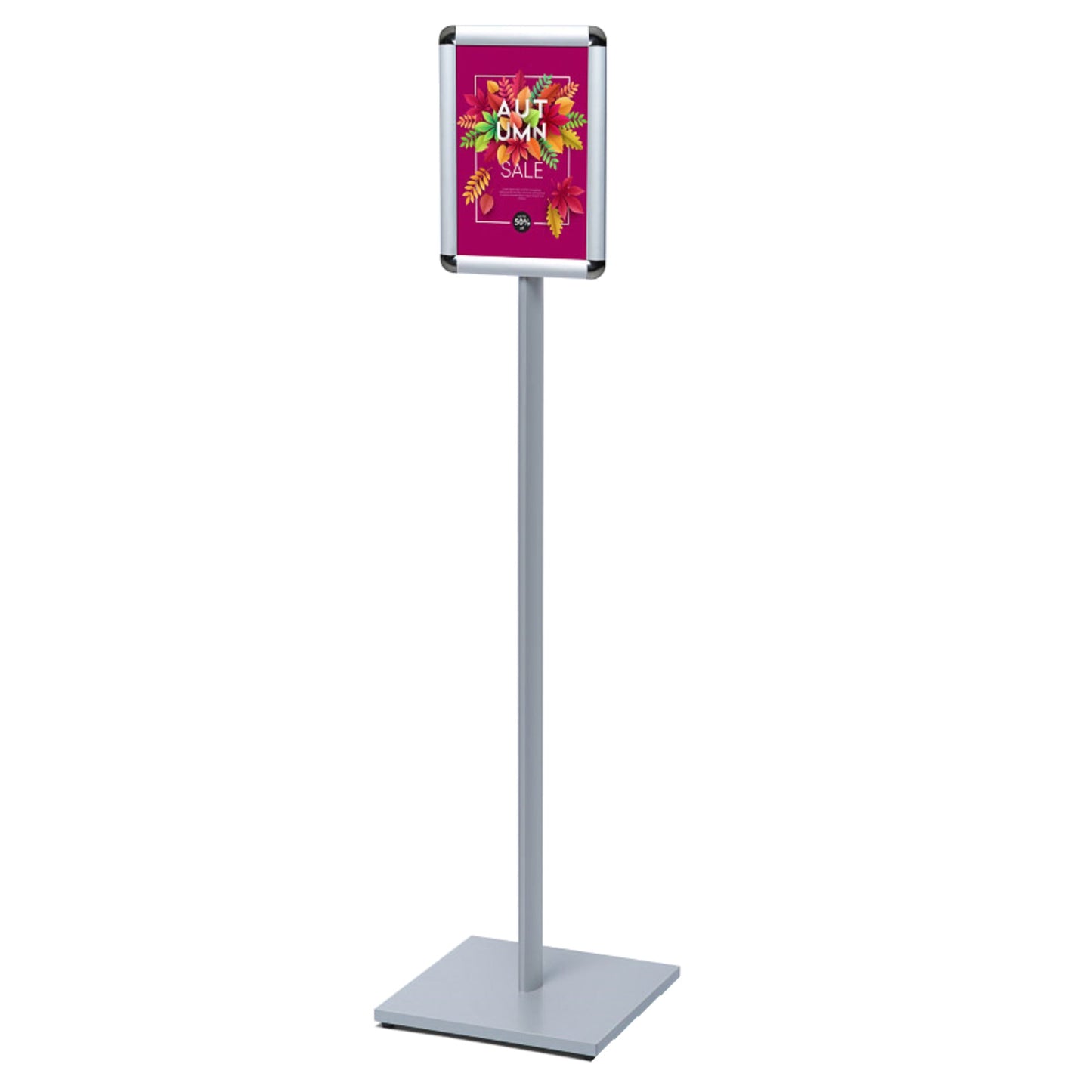 Showdown® Displays Infodisplay Design Standard 33 x 140,4 x 33 cm (B x H x T) DIN A4 silber