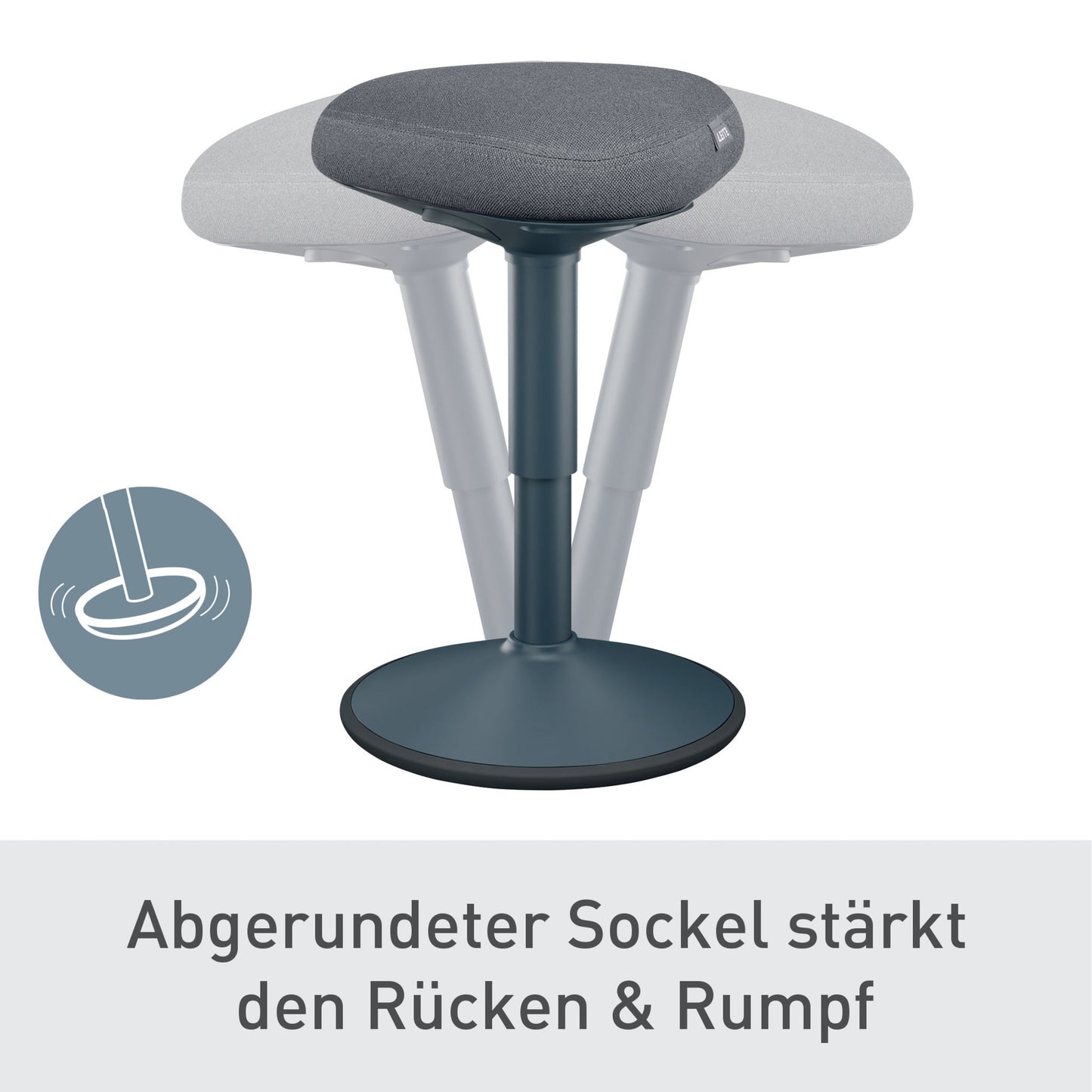 Leitz Sitzhocker Ergo Active Komfortsitz Farbe der Sitzfläche: dunkelgrau