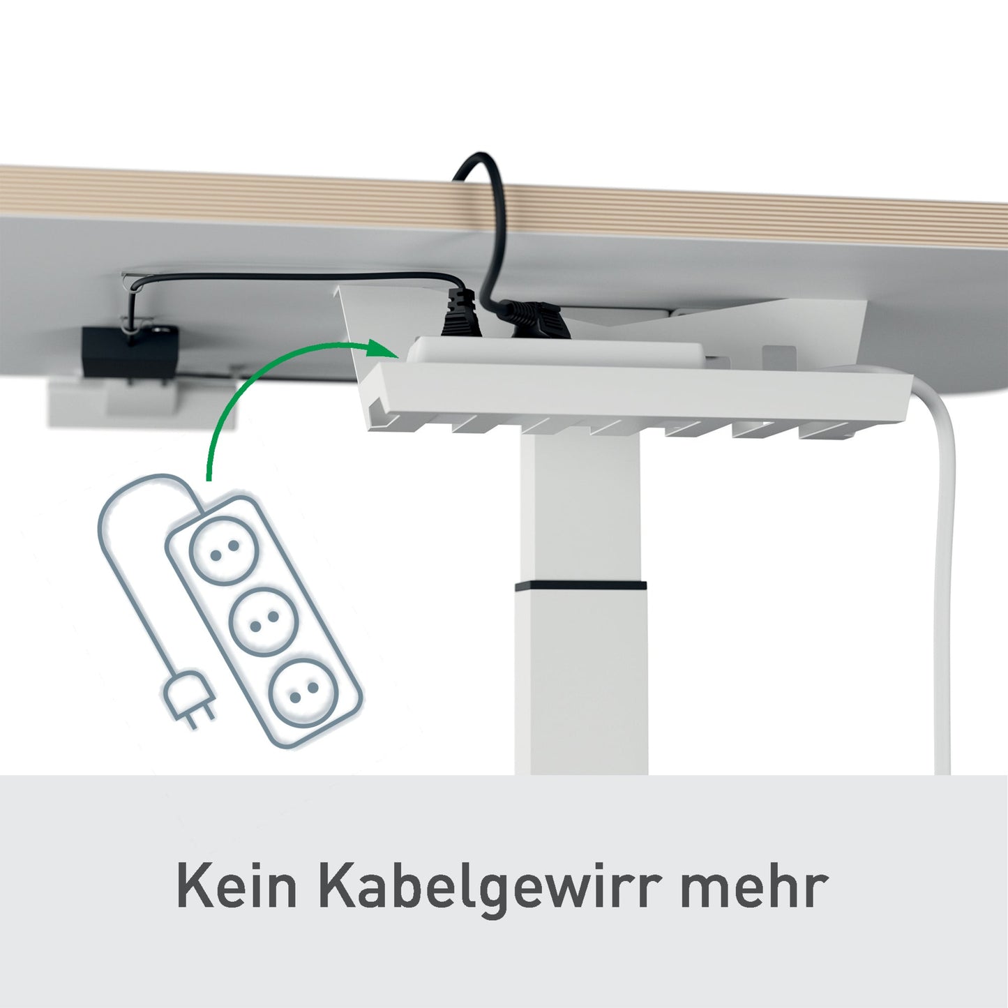 Leitz Schreibtisch Ergo Maße: 600 x 650-1.300 x 800 mm (B x H x T) Spanplatte weiß