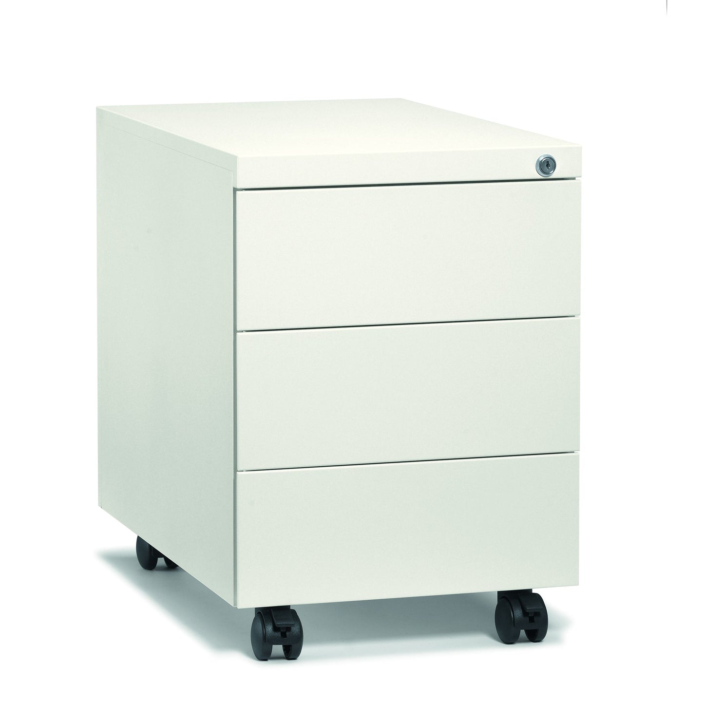 Rollcontainer Base L 390 x 550 x 790 mm (B x H x T) 3 Schubladen Stahl, pulverbeschichtet weiß