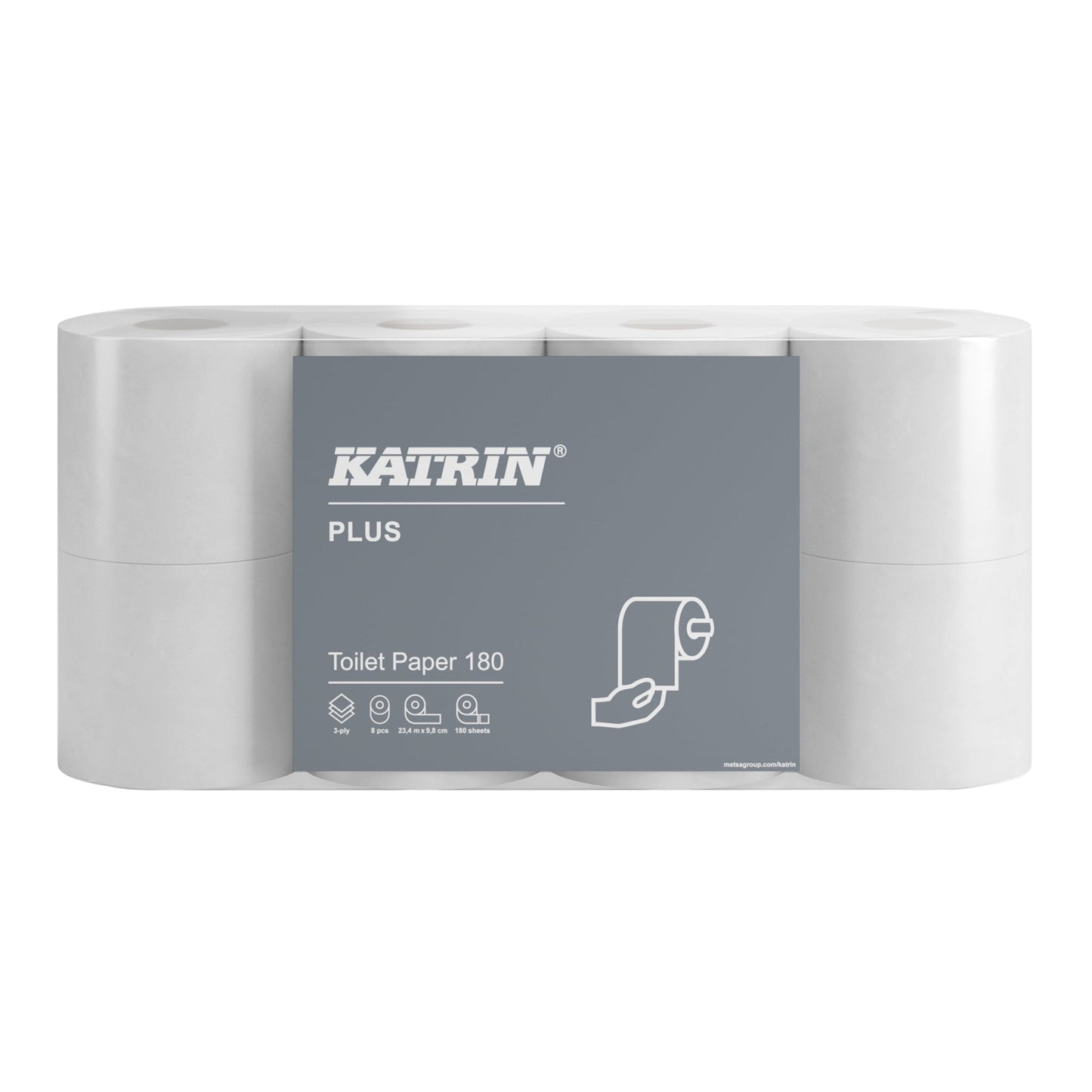Katrin Toilettenpapier Plus 3-lagig weiß 180 Bl./Rl. 8 Rl./Pack.