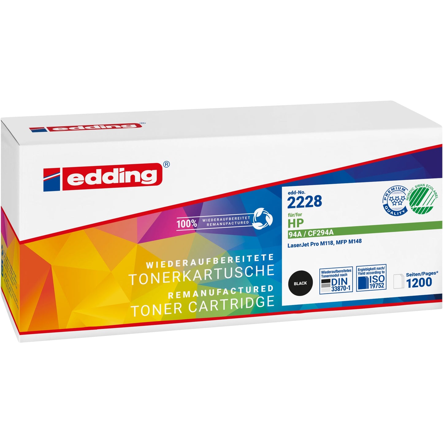 edding Toner kein Originalzubehör Kompatibel mit: HP 94A EDD-2228 ca. 1.200 Seiten schwarz