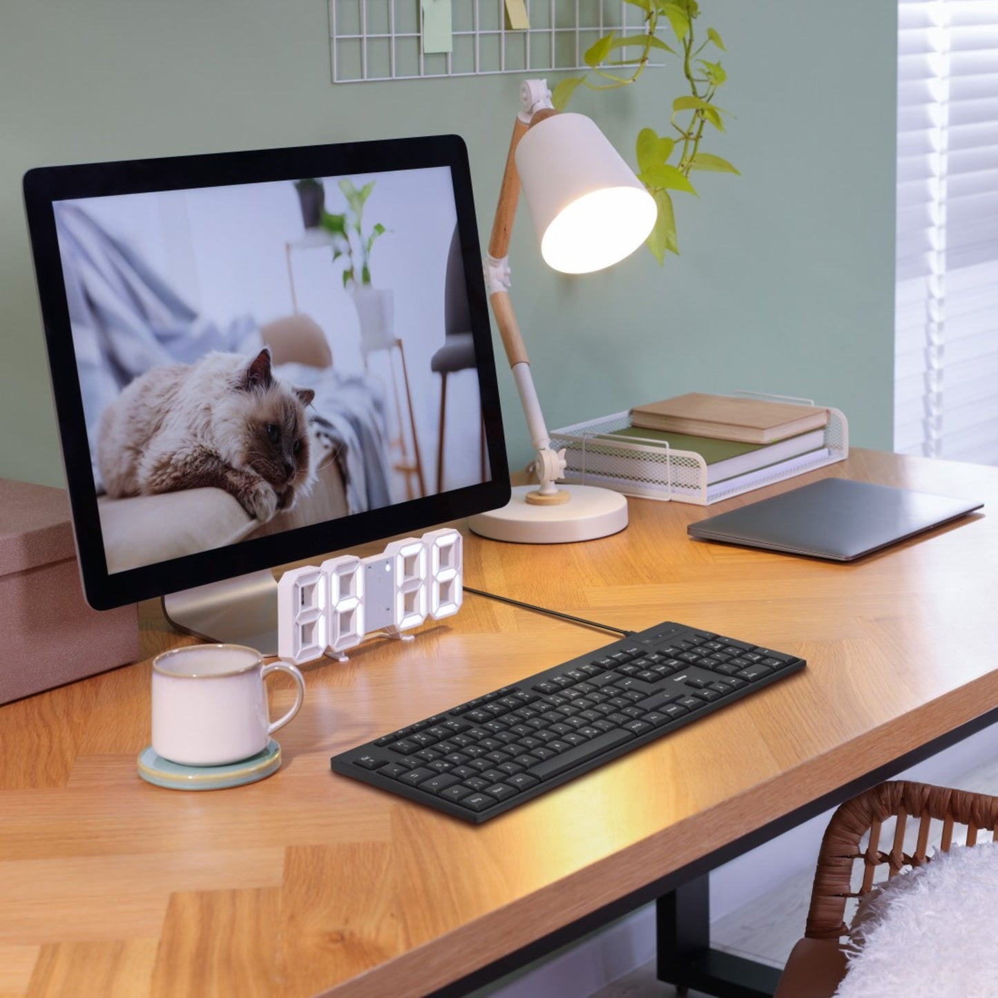 Hama Tastatur CK-200 Windows® 10 USB-A, USB-C inkl. USB-Kabel (USB-A/USB-C), Adapter (USB-C/USB-A), Kabelmanager schwarz