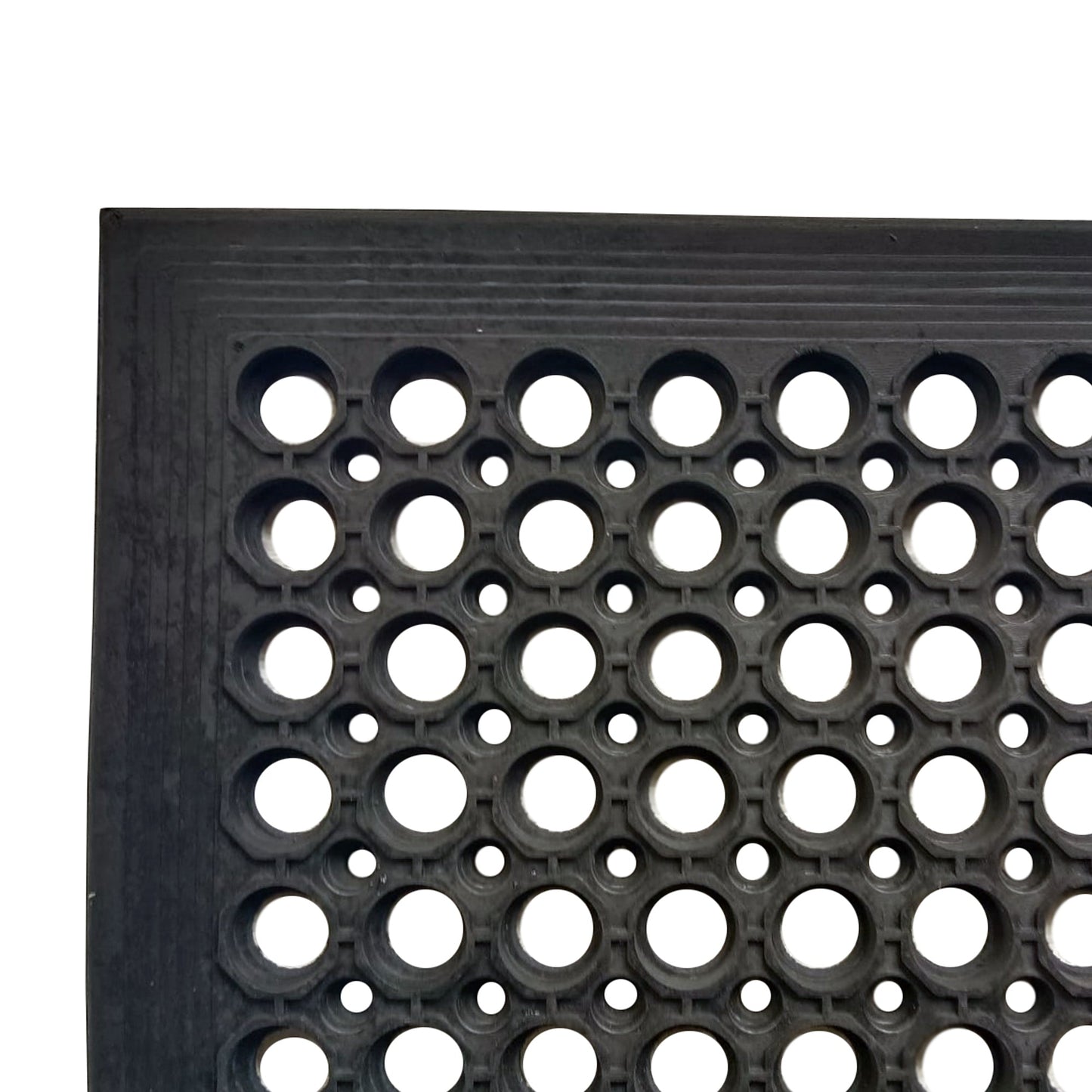 Doortex Anti-Ermüdungsmatte Außenbereich 100 x 150 cm (B x L) Gummi gelocht schwarz