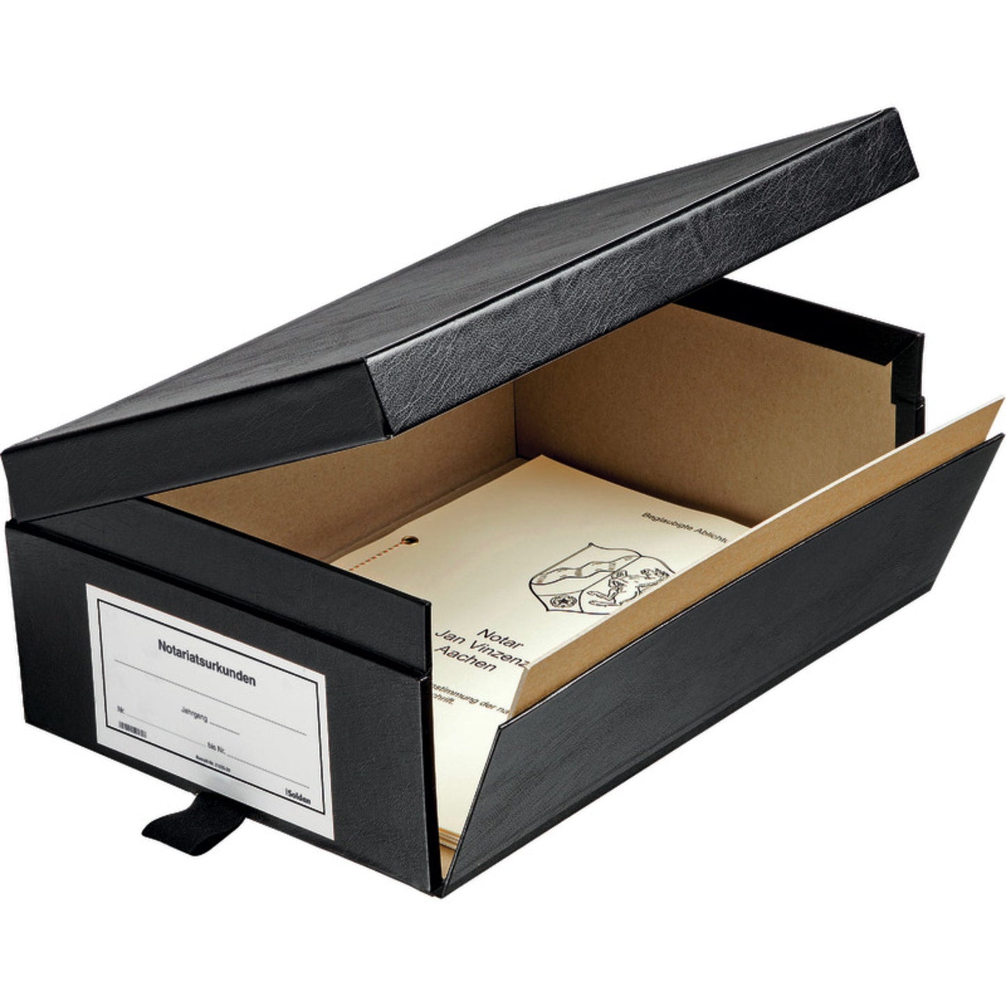 SoldanPlus Urkundenkasten PREMIUM 24 x 12,5 x 33,5 cm (B x H x T) mit Beschriftungsfeld Pappe schwarz