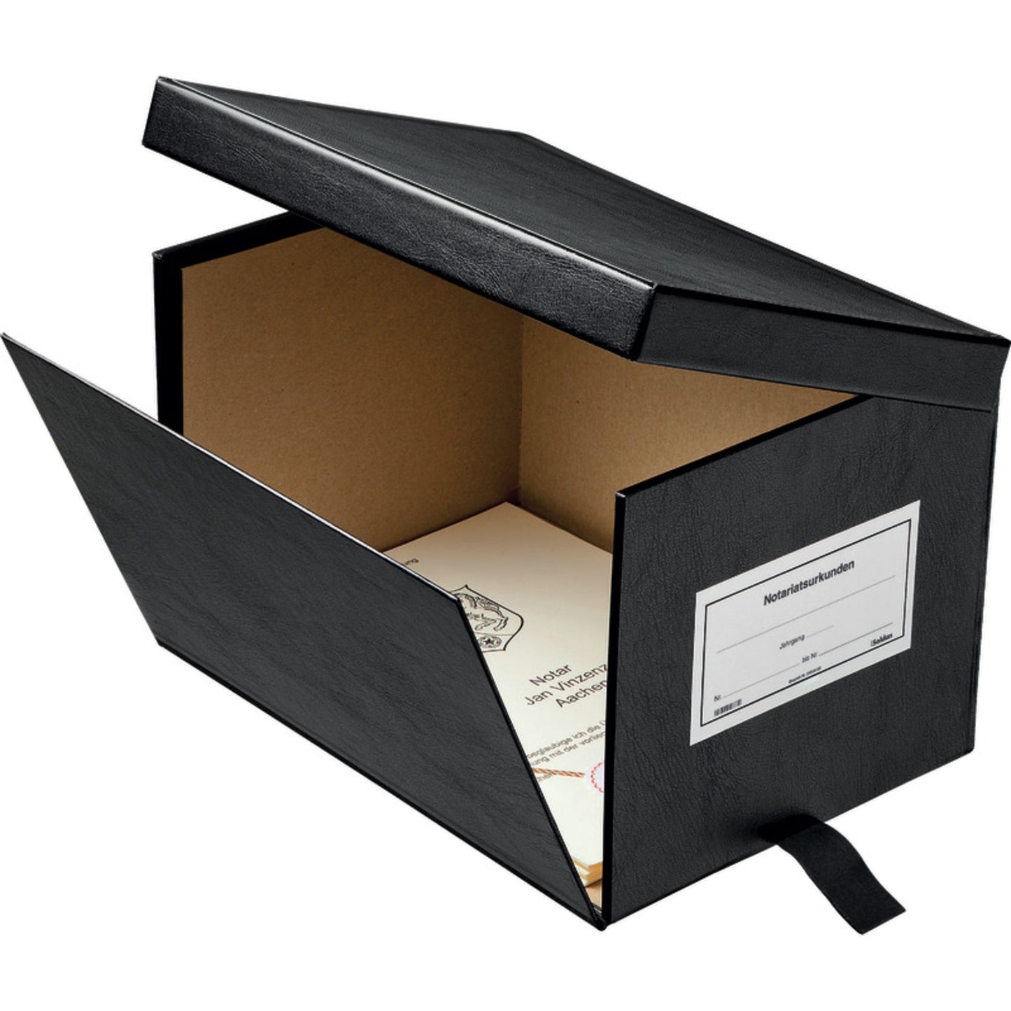 SoldanPlus Urkundenkasten CLASSIC XXL 23,5 x 21,5 x 33 cm (B x H x T) mit Beschriftungsfeld Pappe schwarz