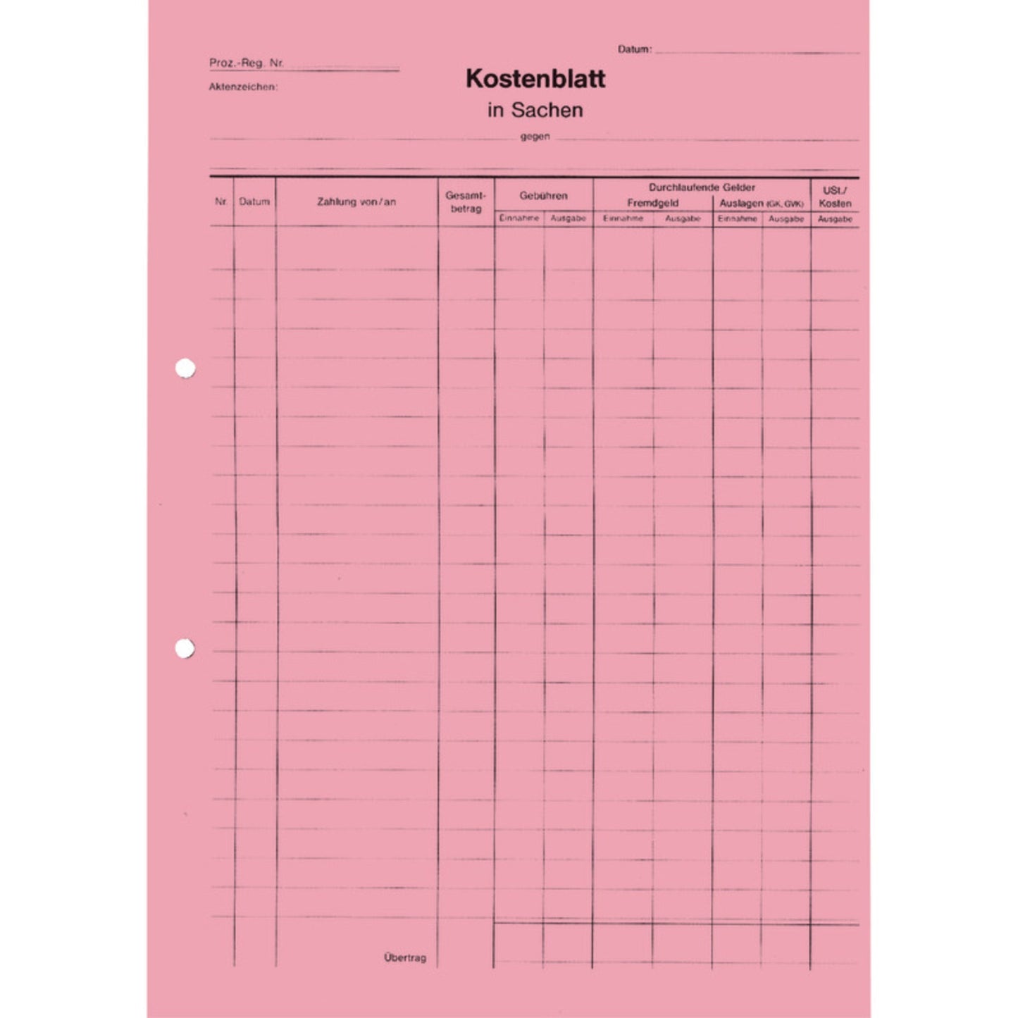 SoldanPlus Kostenblatt DIN A4 80g/m² 100 St./Pack.