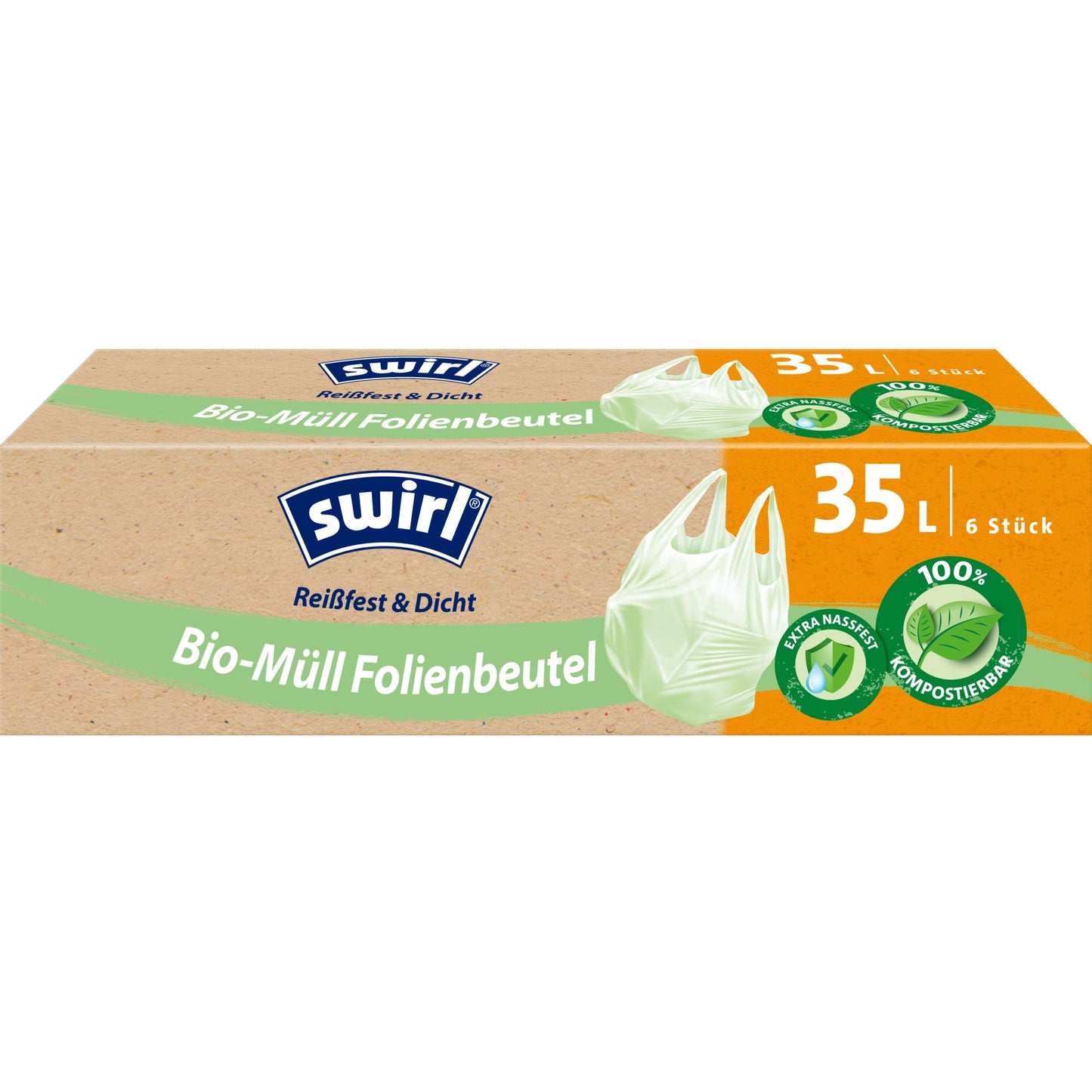 Swirl Müllbeutel Bio 54 x 70 cm (B x H) 35l Folie grün 6 St./Pack.